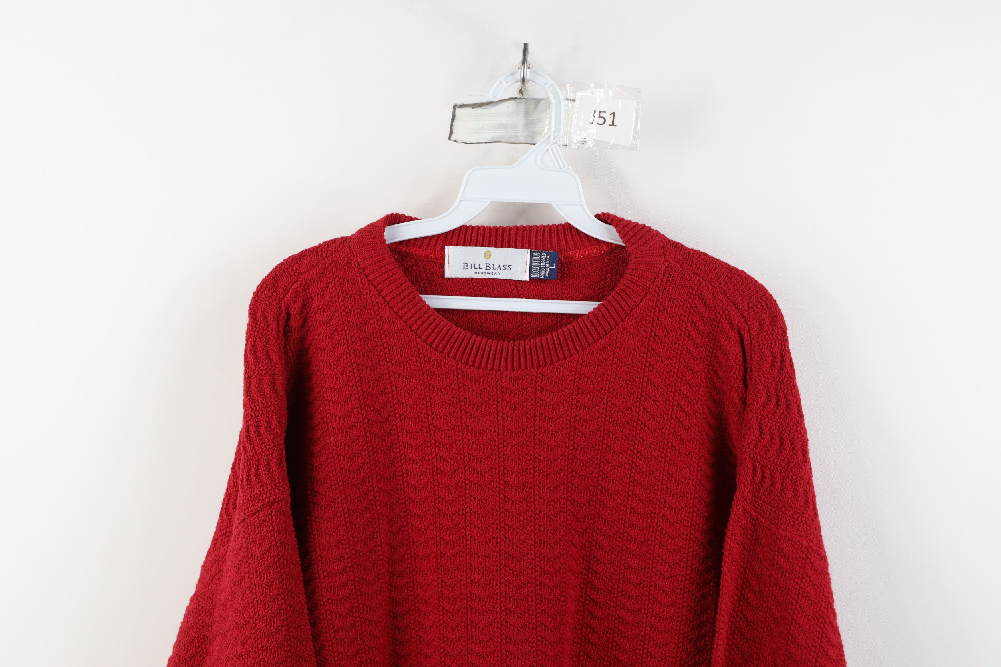Vintage Vintage 90s Streetwear Hand Framed Cotton Knit Sweater USA Size US L / EU 52-54 / 3 - 2 Thumbnail
