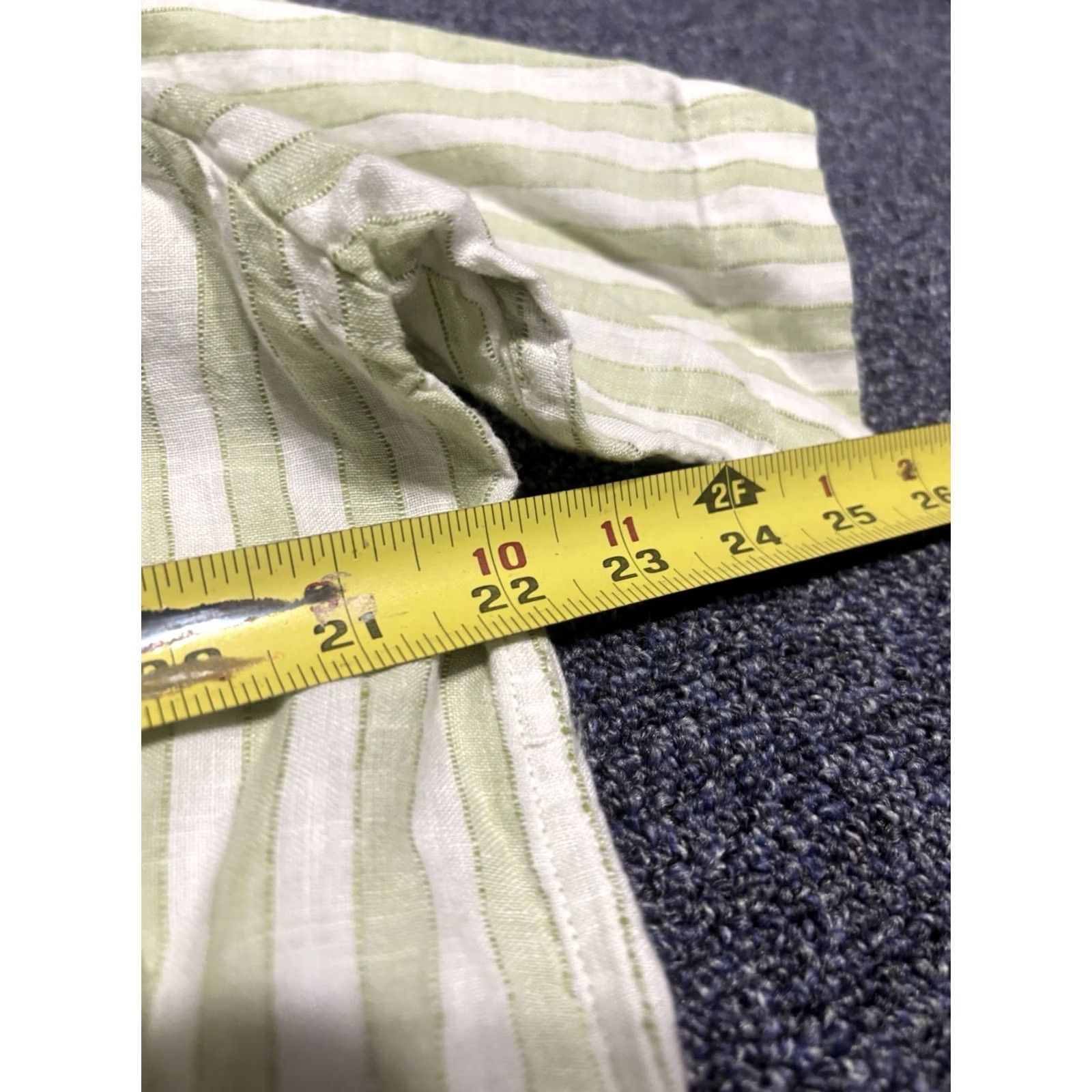 Banana Republic Banana Republic Shirt Mens M Stripe Short Sleeve Camp Linen Beach Button-Up Collared Chest Pockets White Regular Size M Casual Beach Size US M / EU 48-50 / 2 - 3 Thumbnail