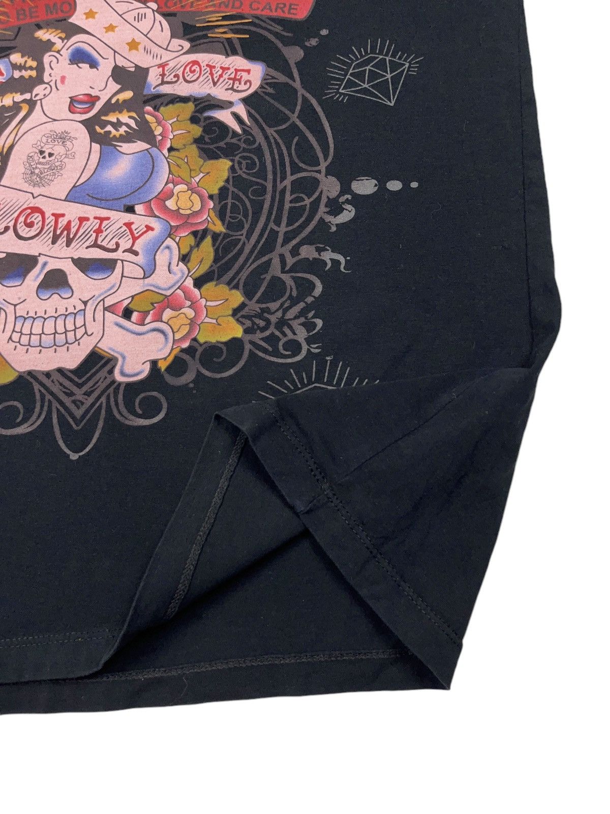 Ed Hardy × Japanese Brand × Vintage Vintage Ed Hardy y2k T-shirt with Rhinestones Pirate Woman Size L / US 10 / IT 46 - 3 Thumbnail