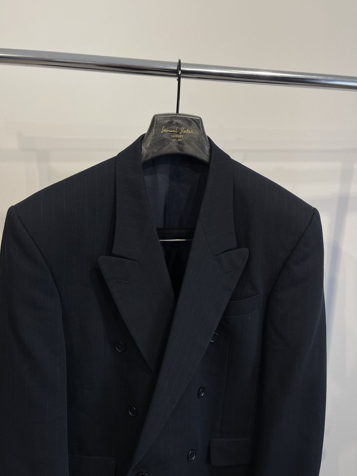 Vintage Vintage Plus 8 Double Breasted Blazer Jacket Navy Blue 40S Size 40S - 2 Thumbnail