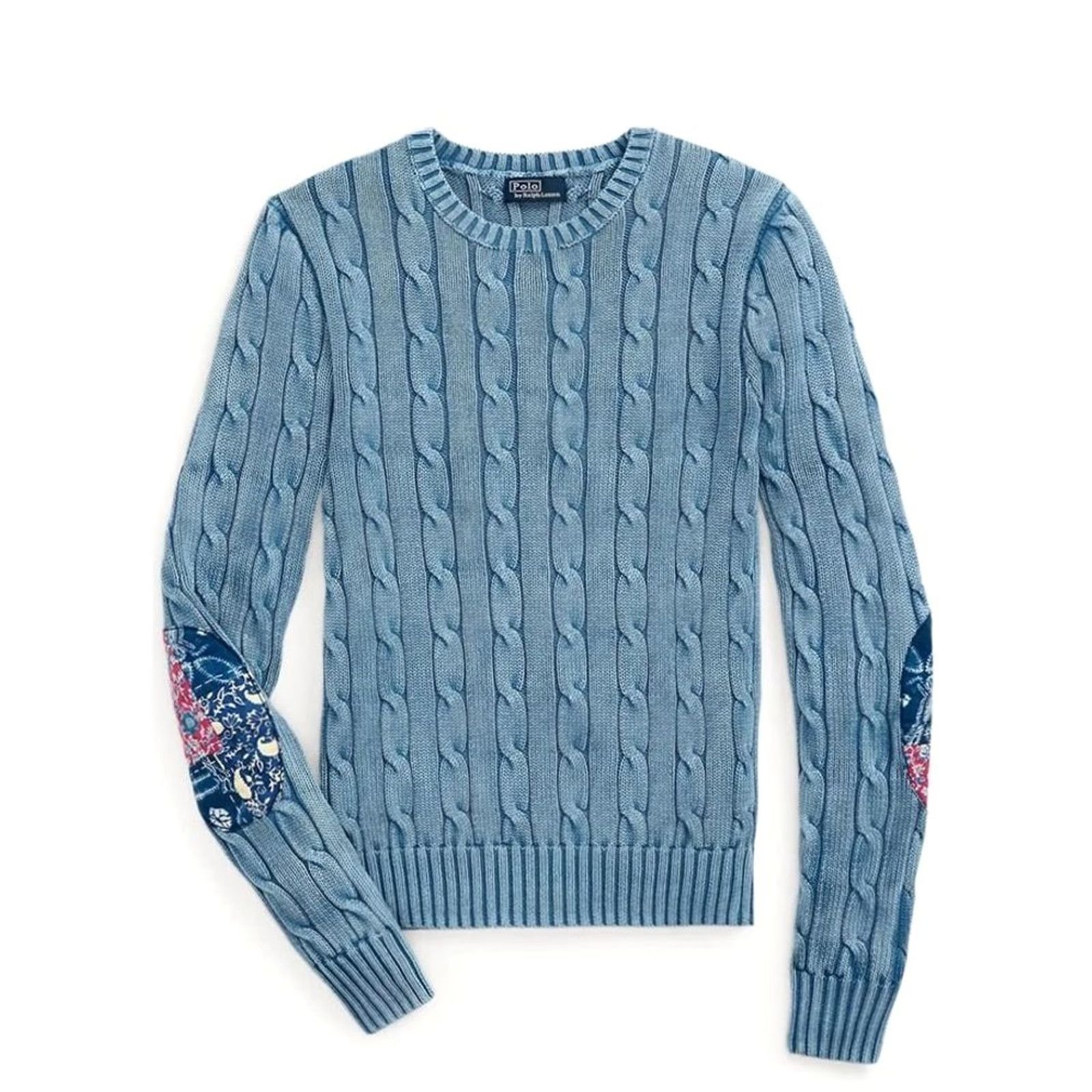 Polo Ralph Lauren VINTAGE Polo Ralph Lauren Indigo Patchwork Elbow Knit Sweater XL Women Blue Polo Ralph Lauren Indigo Patchwork Elbow Knit Sweater Vintage Size XL / US 12-14 / IT 48-50 - 3 Thumbnail