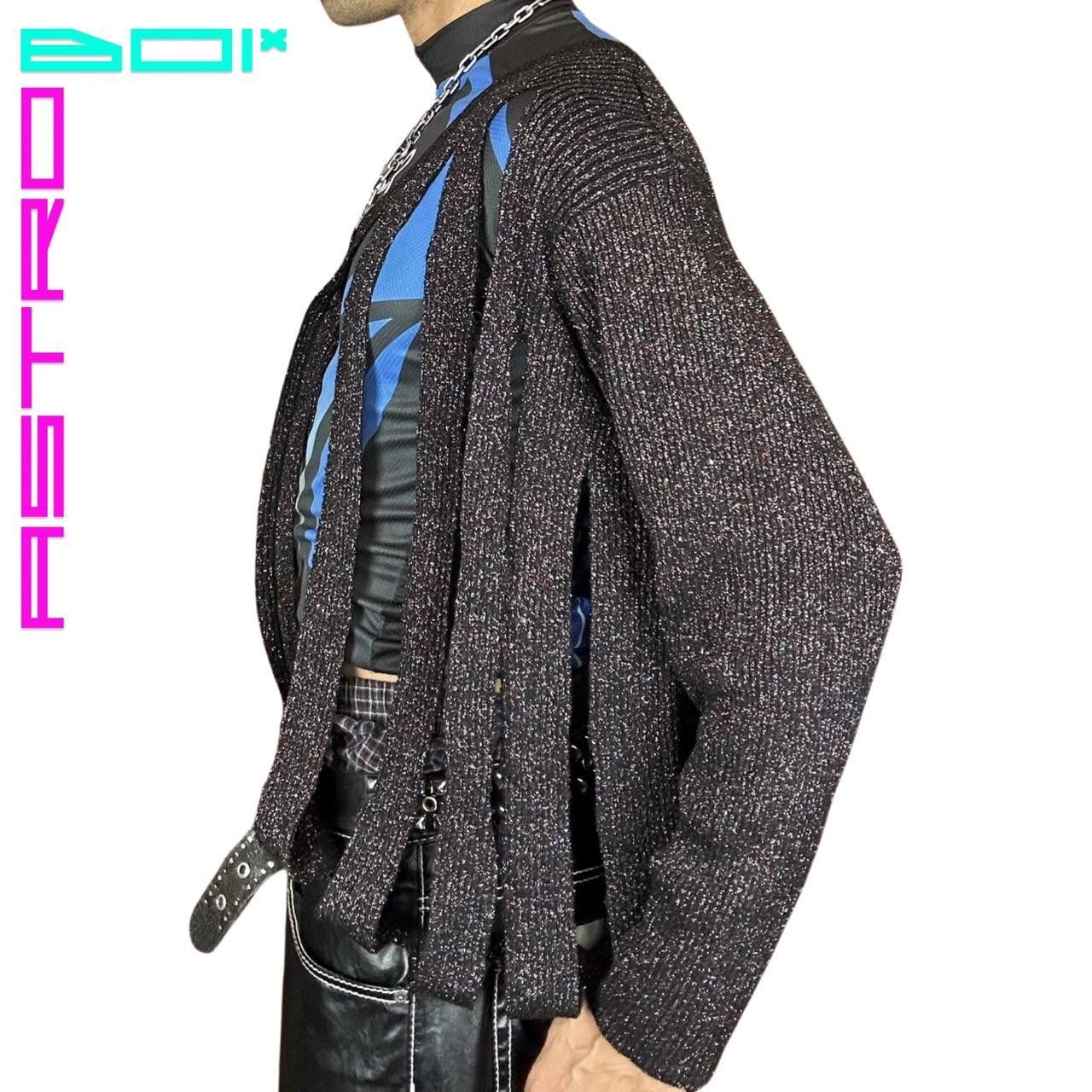 Other ASTROBOI* MODULAR BLACK METALLIC LUREX CARDIGAN _ XXL Size US XXL / EU 58 / 5 - 5 Thumbnail