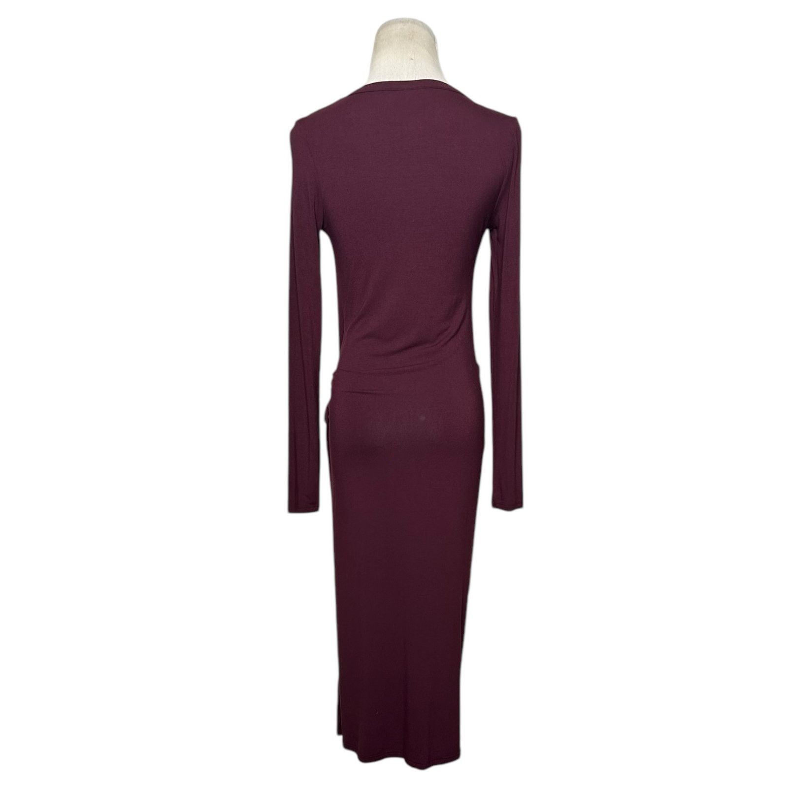 Topshop Topshop burgundy long sleeves front twist midi dress size 2 Size XS / US 0-2 / IT 36-38 - 2 Thumbnail