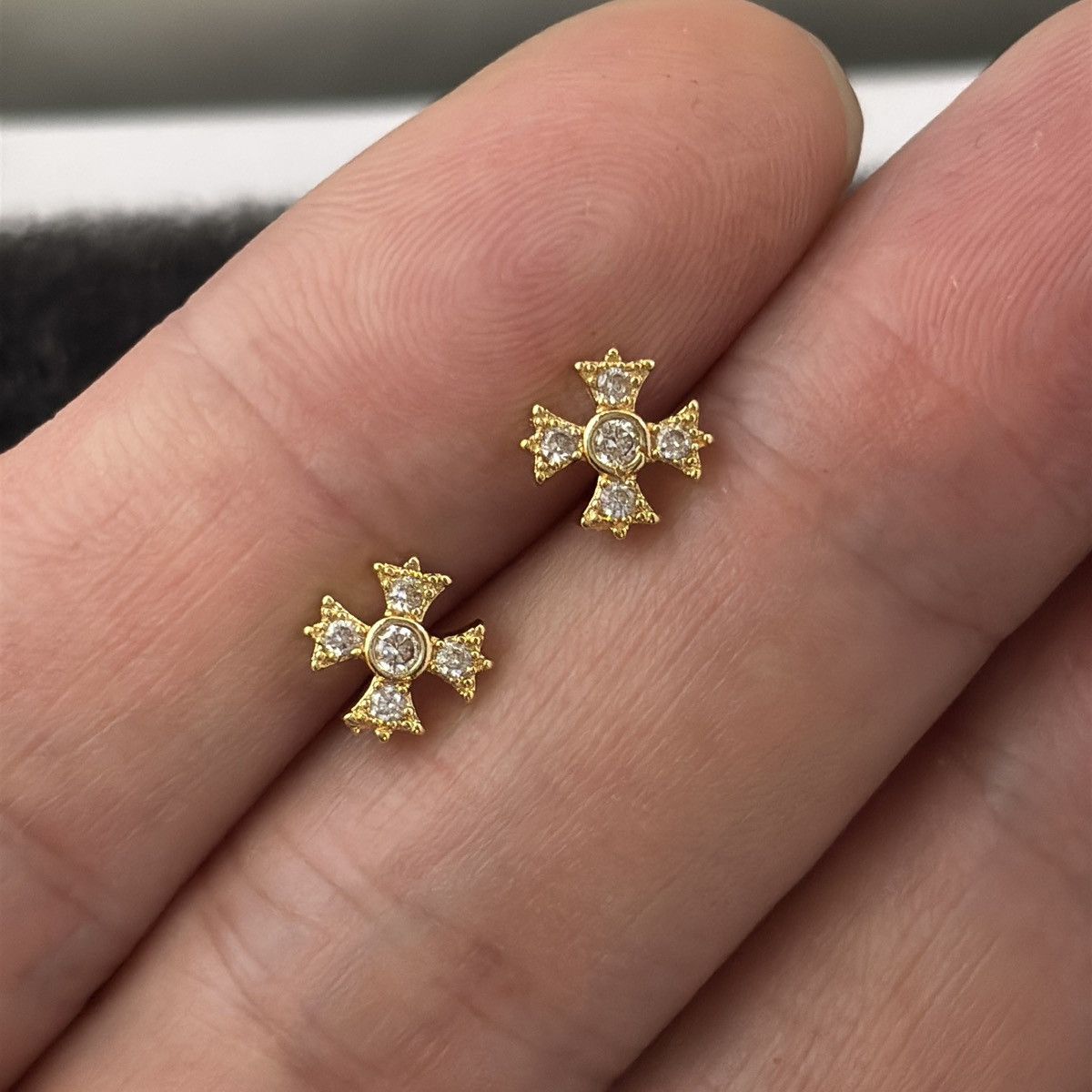 Other 7mm CZ Cross Stud Earrings for Men Women Punk Hip Hop Unisex Size ONE SIZE - 6 Thumbnail