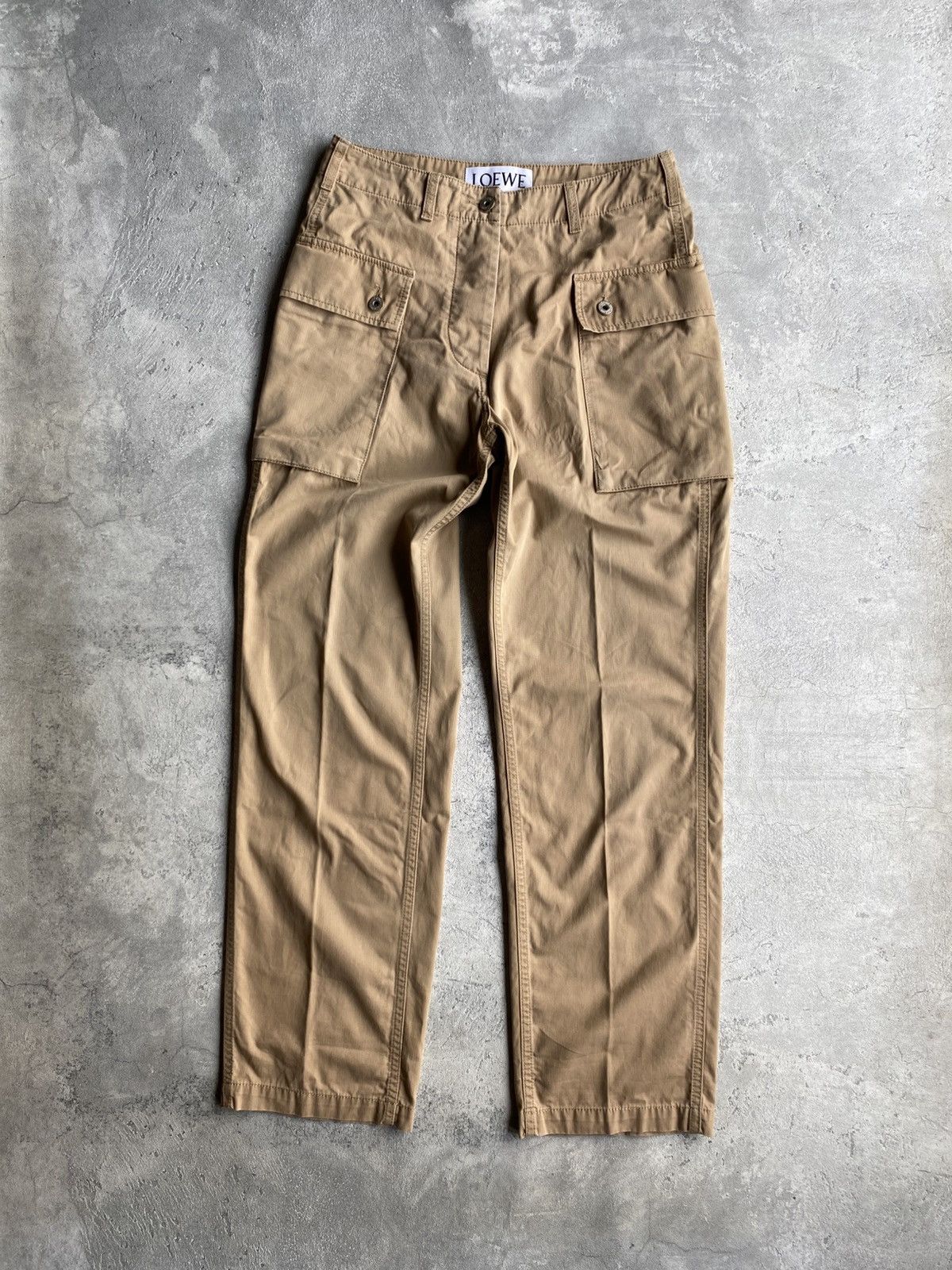 Loewe Loewe Cotton High Waist Cargo Pants Women Size 38" / US 16 / IT 52 - 1 Thumbnail