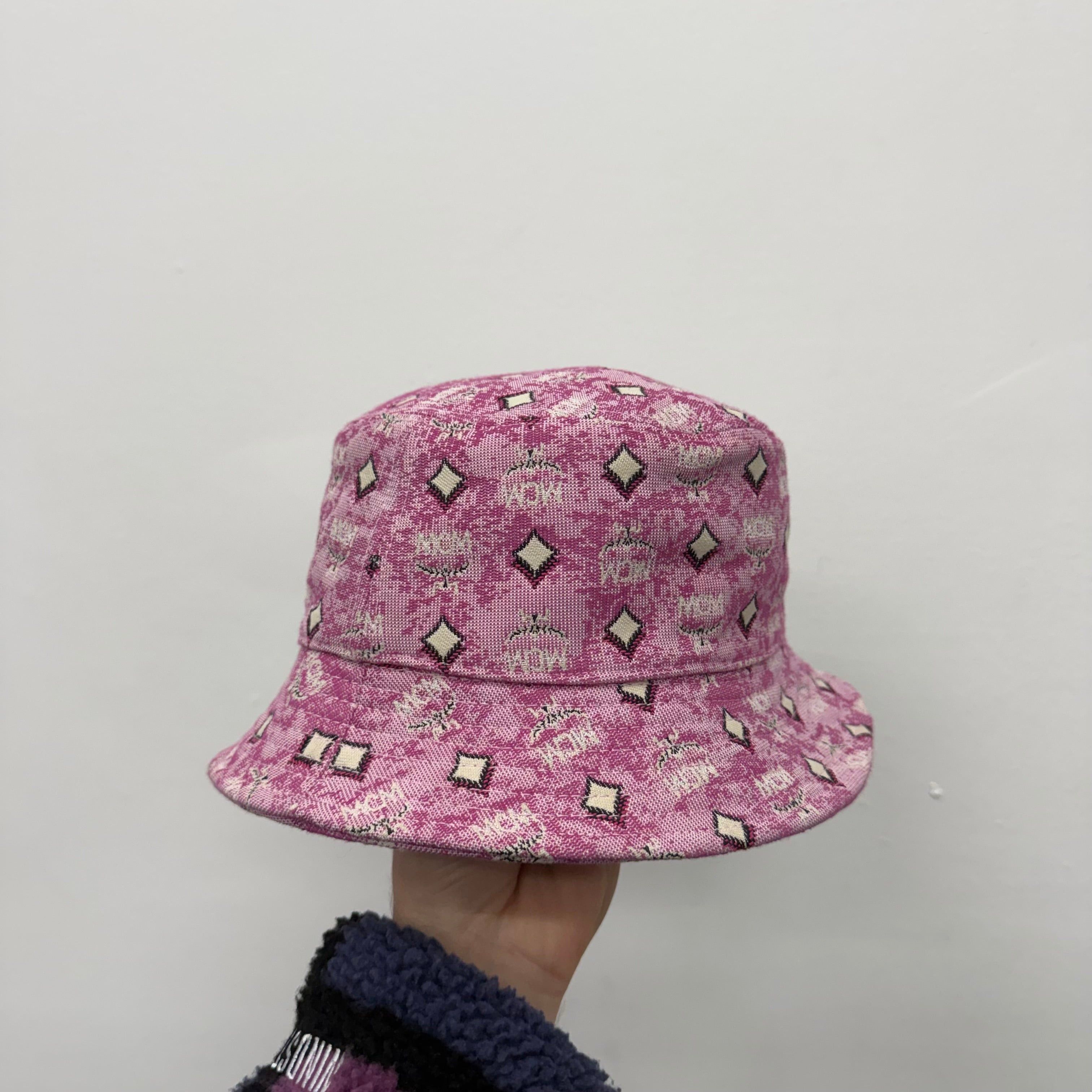 MCM MCM Monogram Pink Bucket Hat Size ONE SIZE - 1 Thumbnail