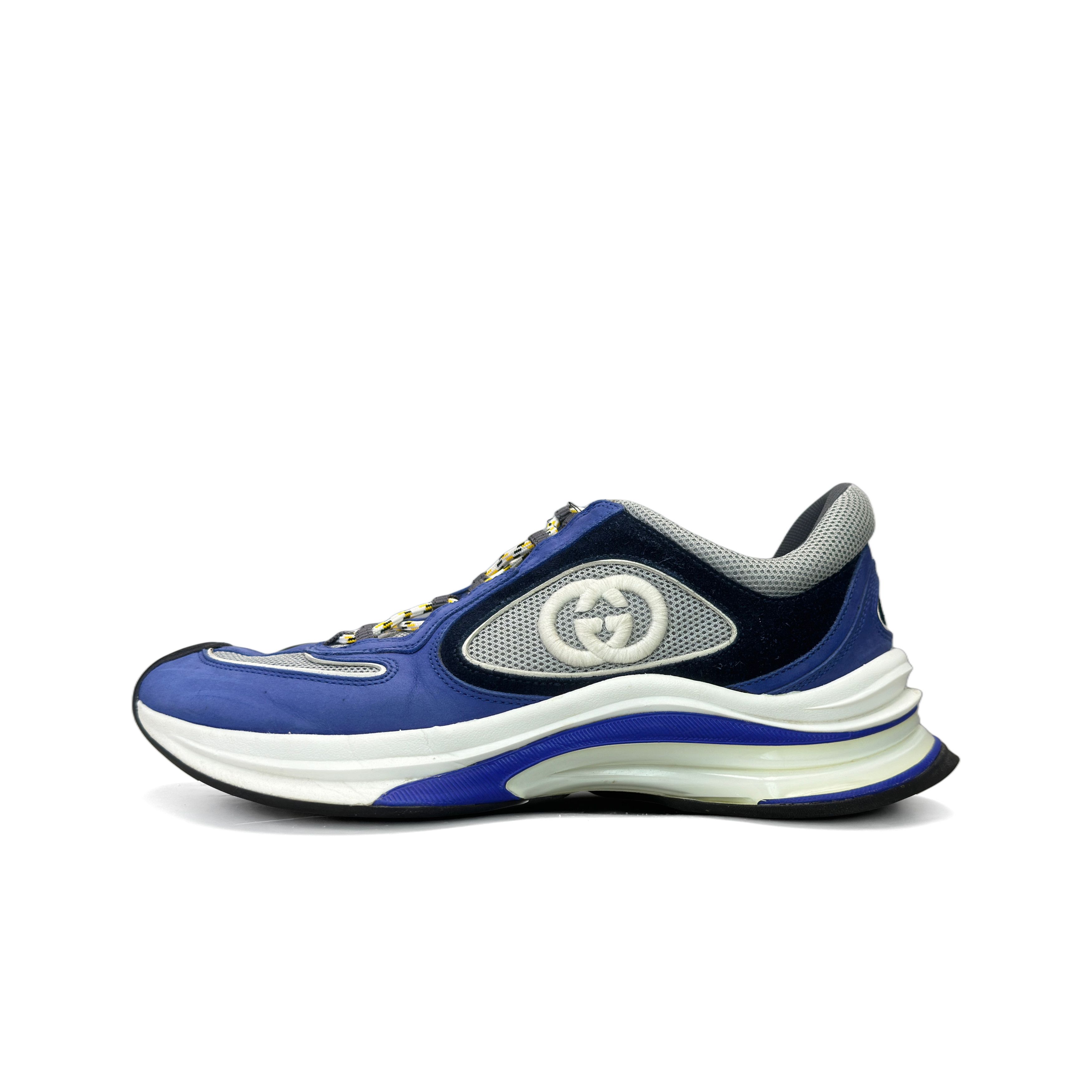 Gucci Gucci Blue Leather Mesh Low-Top Sneakers Size 8.5 Size US 8.5 / EU 41-42 - 1 Thumbnail