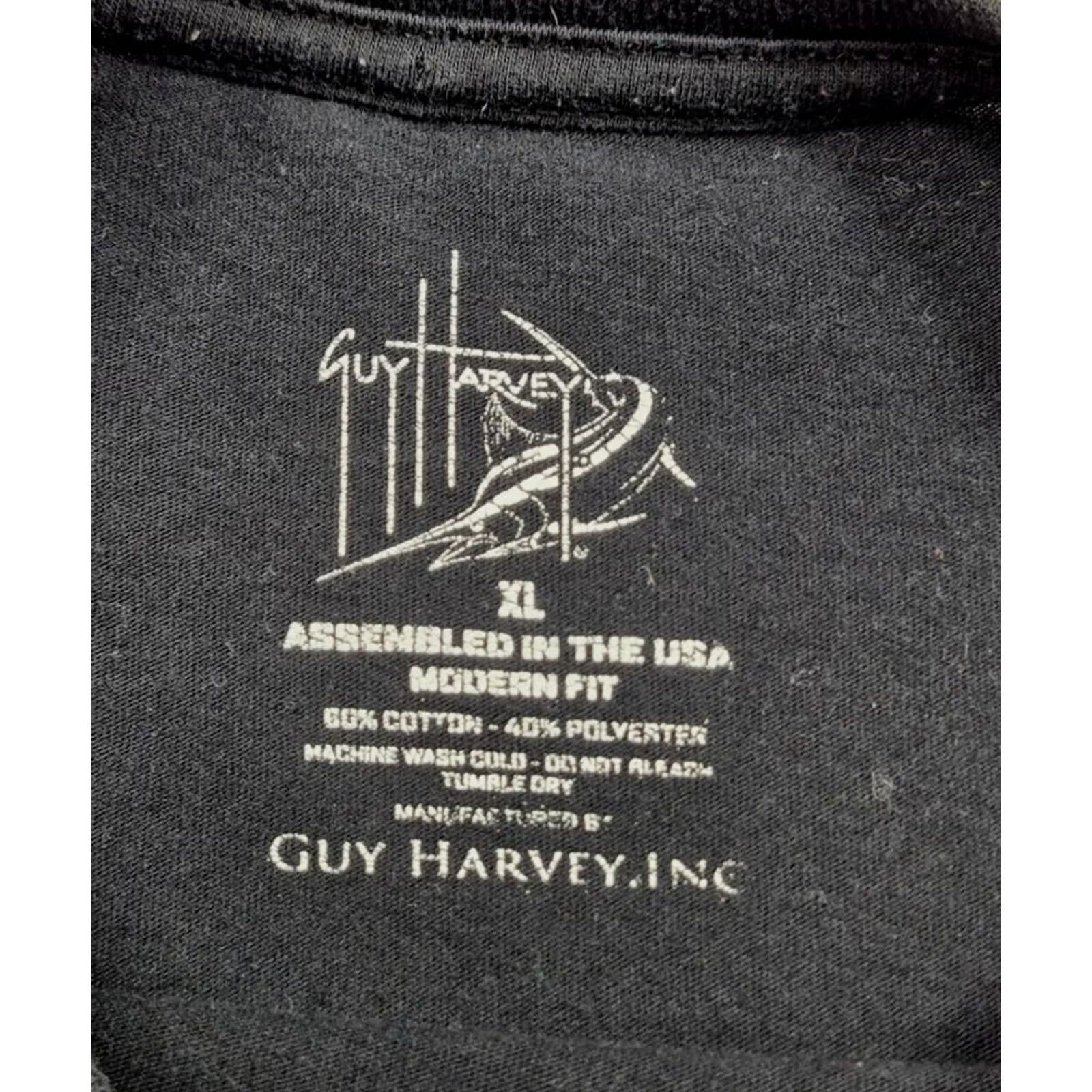 Guy Harvey Guy Harvey T Shirt Mens XL Black Pirate Skull Pocket Graphic Tee Cayman Islands Size US XL / EU 56 / 4 - 6 Thumbnail
