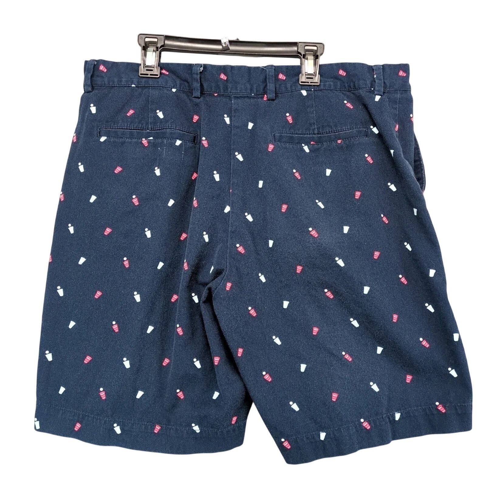 Savane Savane Beer Pong Print Navy Cotton Chino Shorts Men's 36x8" Size US 36 / EU 52 - 2 Thumbnail