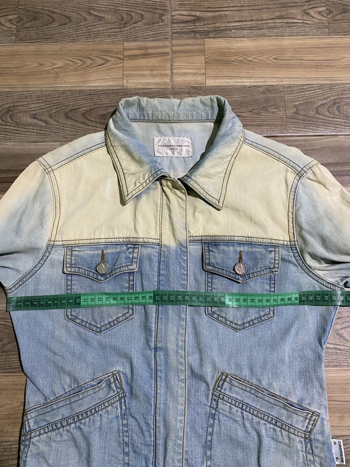 Le Grande Bleu (L.G.B.) X CHROMOSOME IN X ZIP DENIM JACKET BLUE WASH FADED Size ONE SIZE - 13 Thumbnail