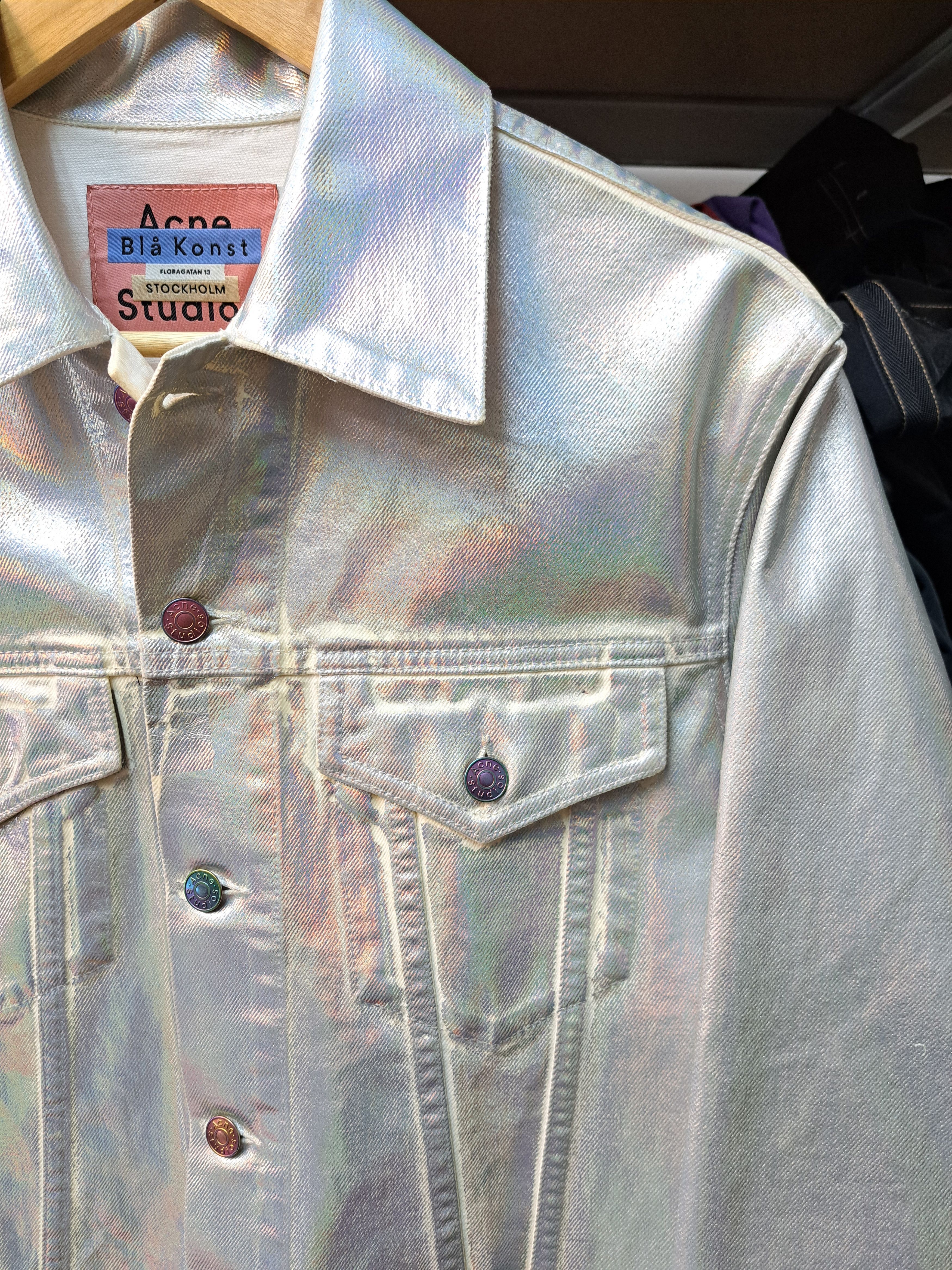Acne Studios Acne Studios 1998 Holographic Foil Shiny Trucker Jacket Size US M / EU 48-50 / 2 - 3 Thumbnail
