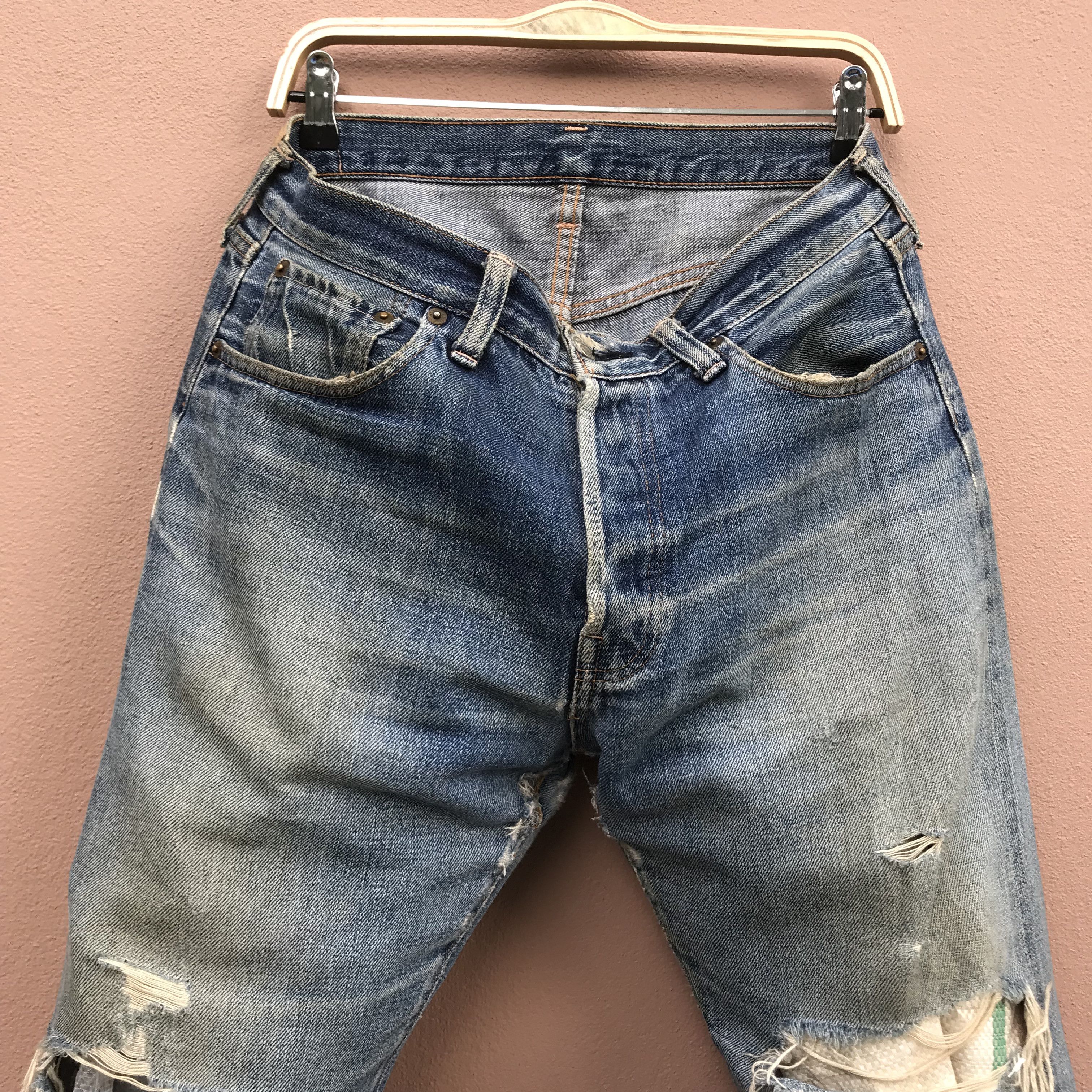 Denime Denime Selvedge Jeans Distressed Ripped Workwear Size US 30 / EU 46 - 4 Thumbnail