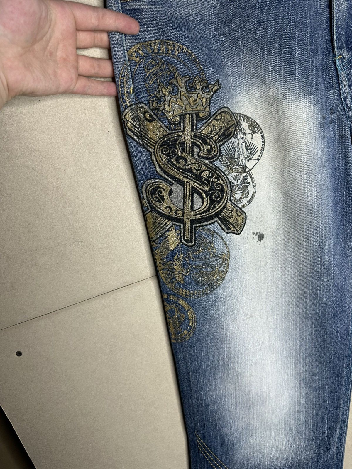 Vintage 32/32 Raw Blue Rap Hip Hop Jeans Punk Rarest Denim Pants Size US 32 / EU 48 - 5 Thumbnail