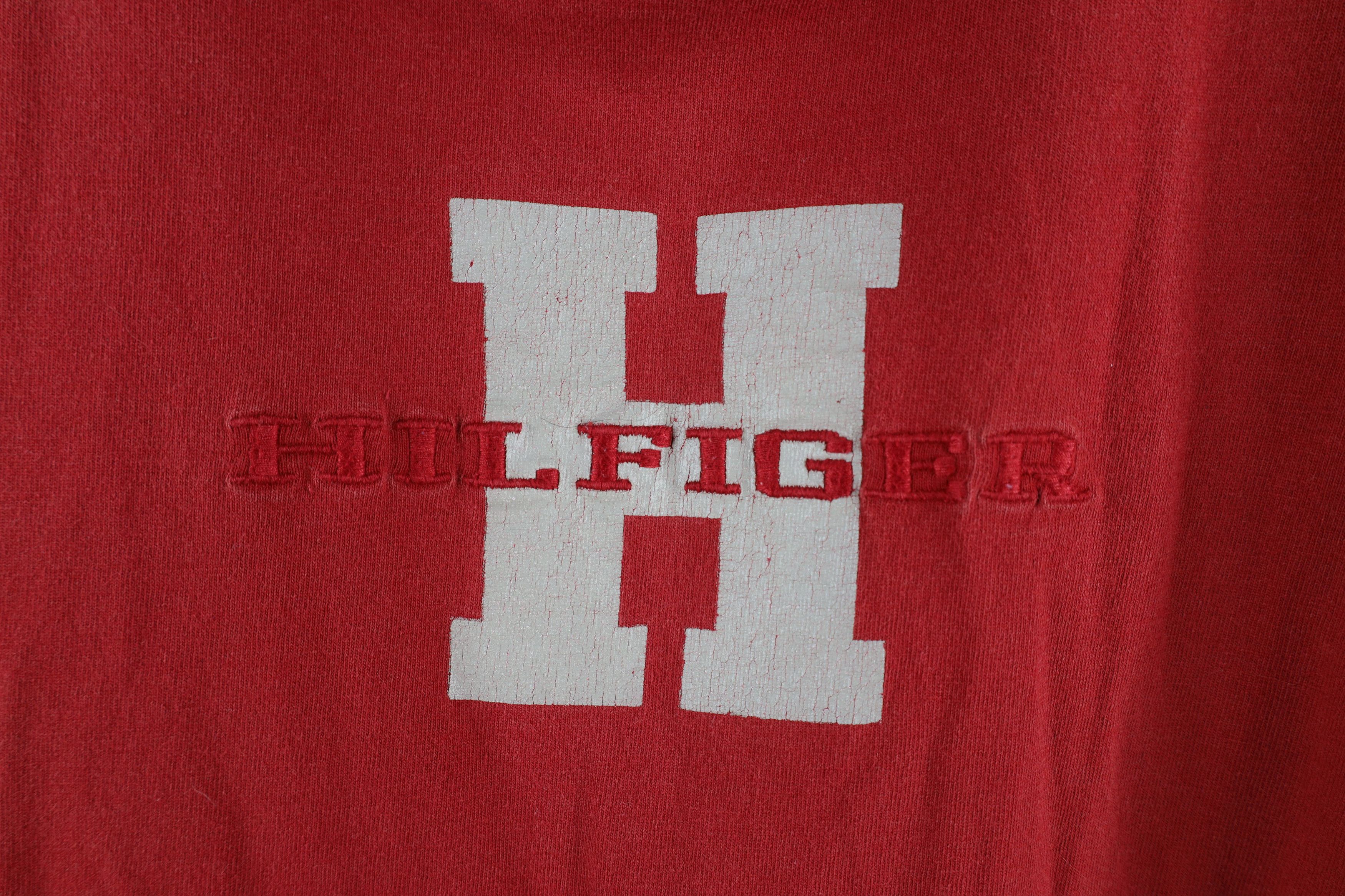 Tommy Hilfiger × Vintage Vintage 90s Tommy Hilfiger Big Logo Long Sleeve T-Shirt USA Size US L / EU 52-54 / 3 - 4 Thumbnail