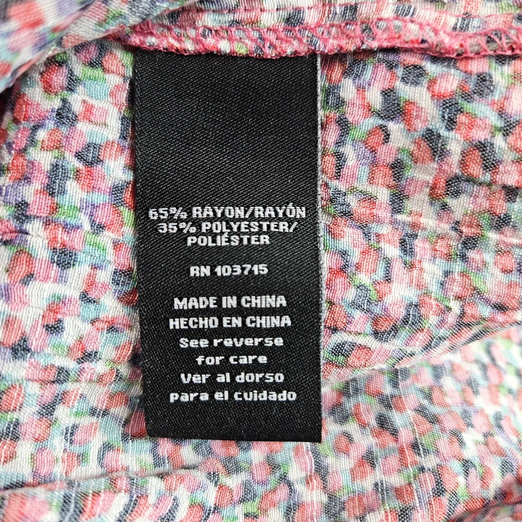 Vintage VINTAGE Zac & Rachel Womens Top 1X Pink Green Short Sleeve Rayon Blend Tie Neck Shirt Womens Size XL / US 12-14 / IT 48-50 - 5 Thumbnail