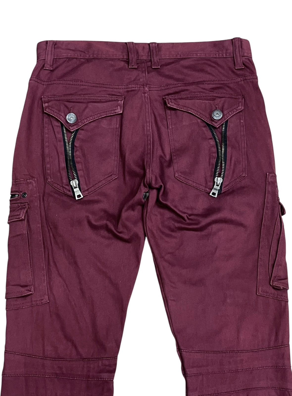 In The Attic In The Attic Punk Oxblood Zip Cargo Stretch Slim 32” Rare🔥 Size US 32 / EU 48 - 6 Thumbnail