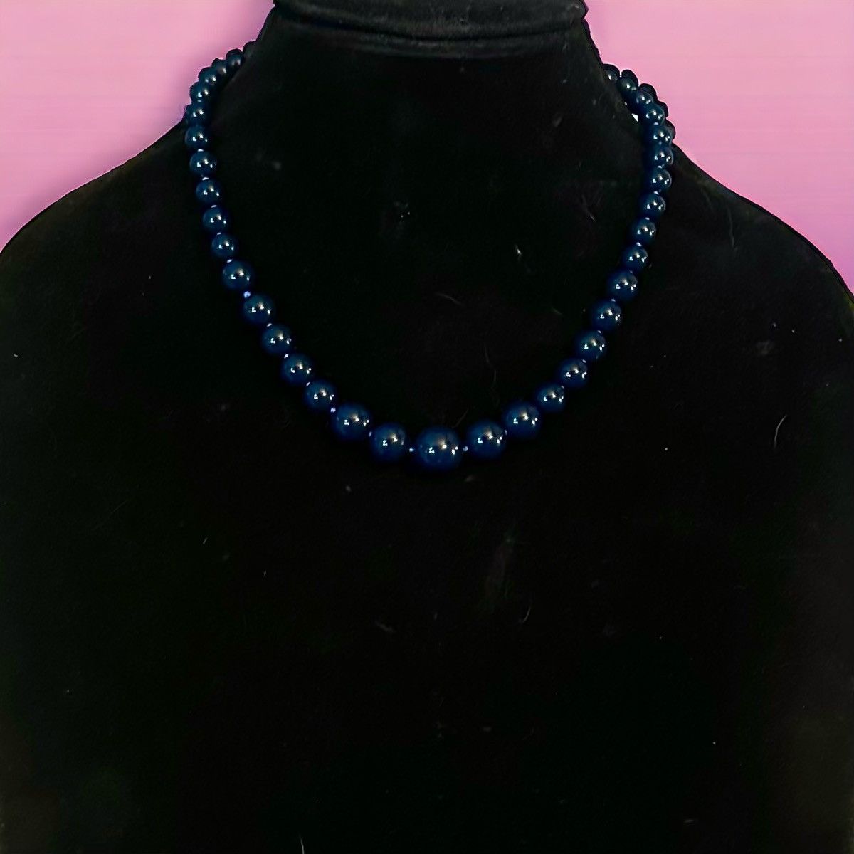 Vintage Vintage Navy blue bead necklace Size ONE SIZE - 1 Thumbnail