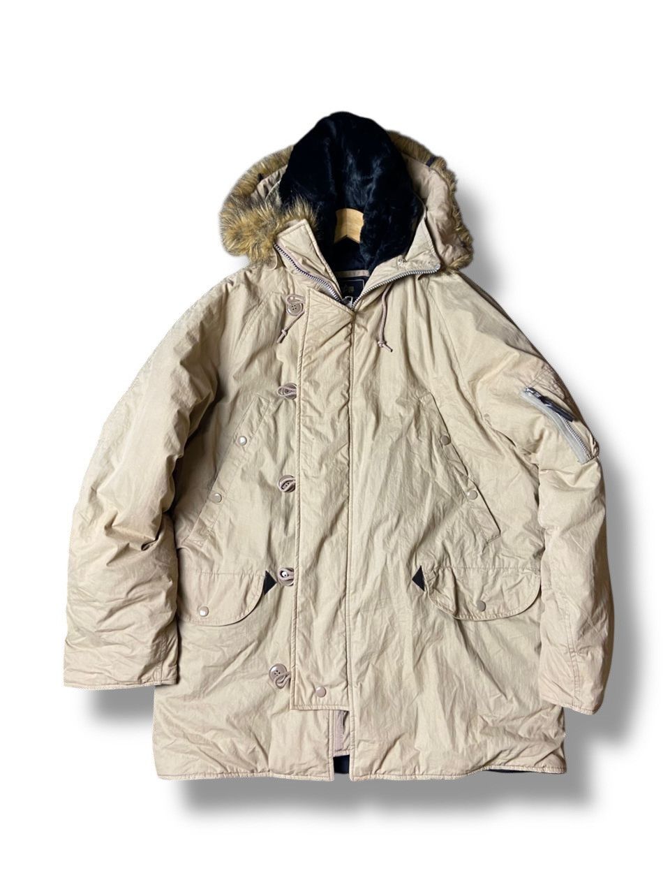 Alpha Industries × Japanese Brand × Vintage Alpha Industries Inc. N-3B Fur Hooded Jacket (125) Size US M / EU 48-50 / 2 - 1 Thumbnail