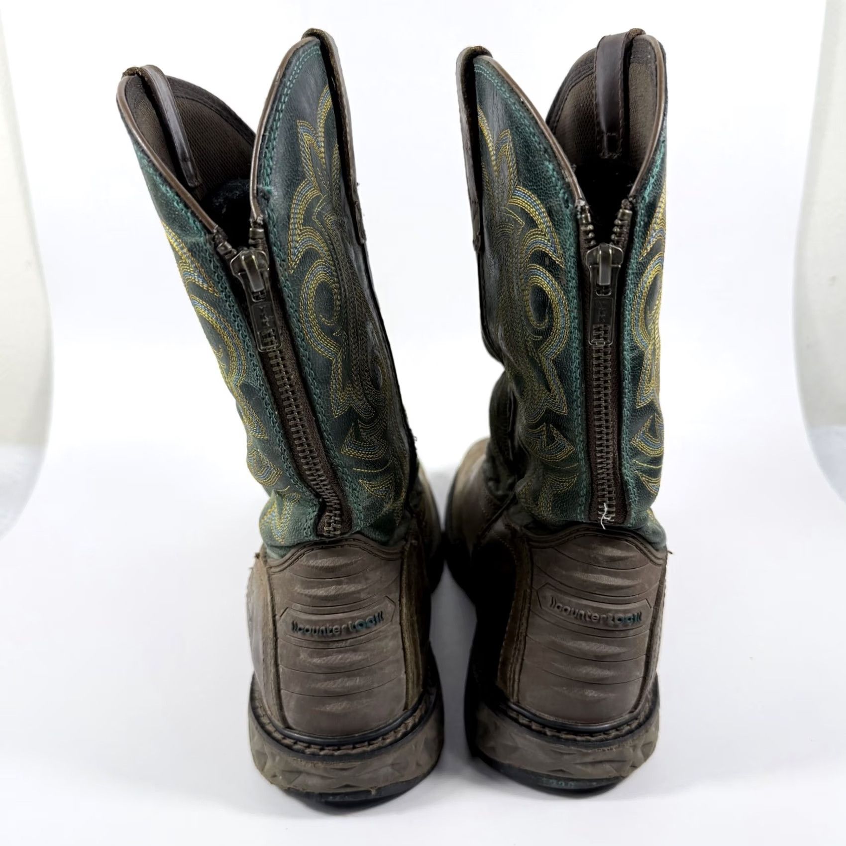 Vintage Georgia Carbo-Tec LT Pull-On Boots Women Brown Leather Steel Toe Waterproof - 9M Size US 9 / IT 39 - 4 Thumbnail