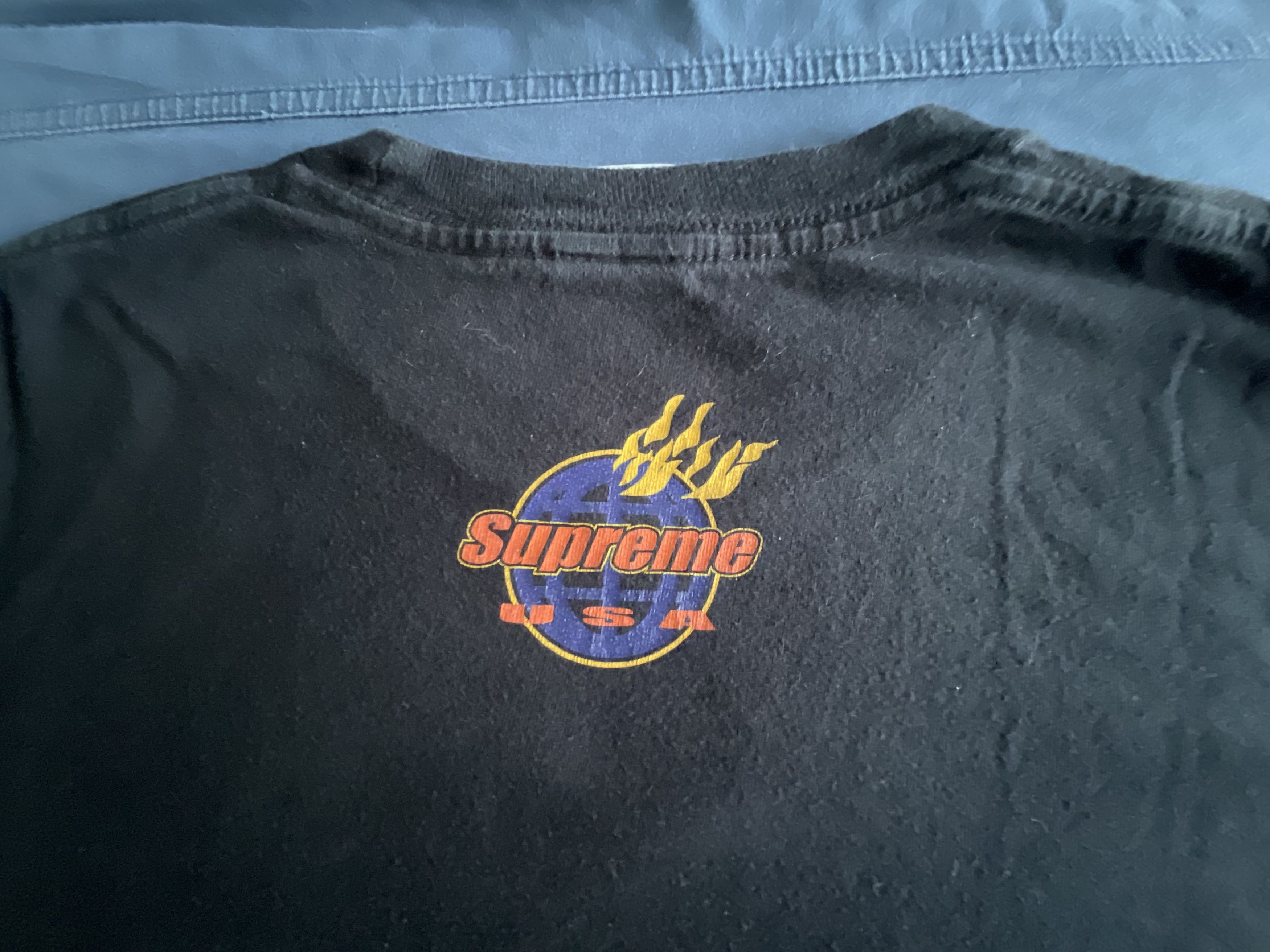 Supreme Supreme Black Fire Logo Short Sleeve Tee Shirt Size US M / EU 48-50 / 2 - 2 Thumbnail