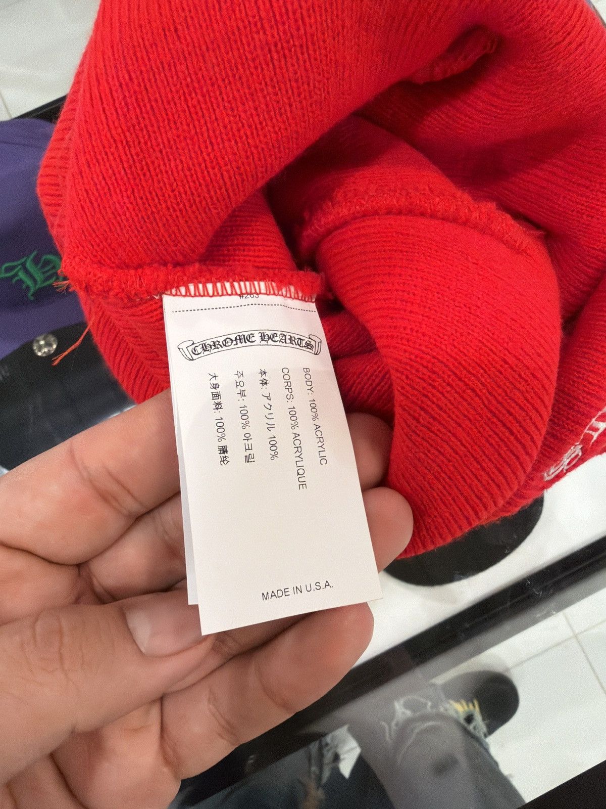 Chrome Hearts Chrome Hearts Stacked Red Beanie Size ONE SIZE - 3 Thumbnail