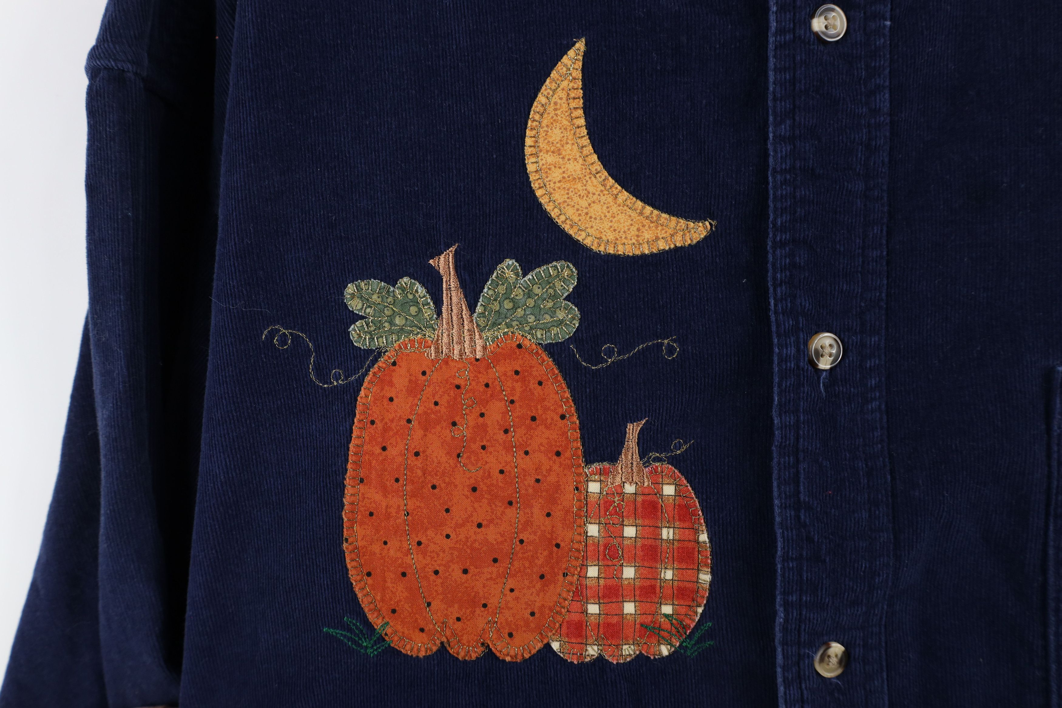 Vintage Vintage 90s Streetwear Pumpkin Corduroy Button Down Shirt Size US XL / EU 56 / 4 - 4 Thumbnail