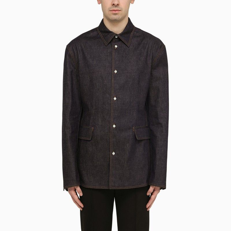 image of Prada Blue Denim Shirt Jacket, Men's (Size Small)