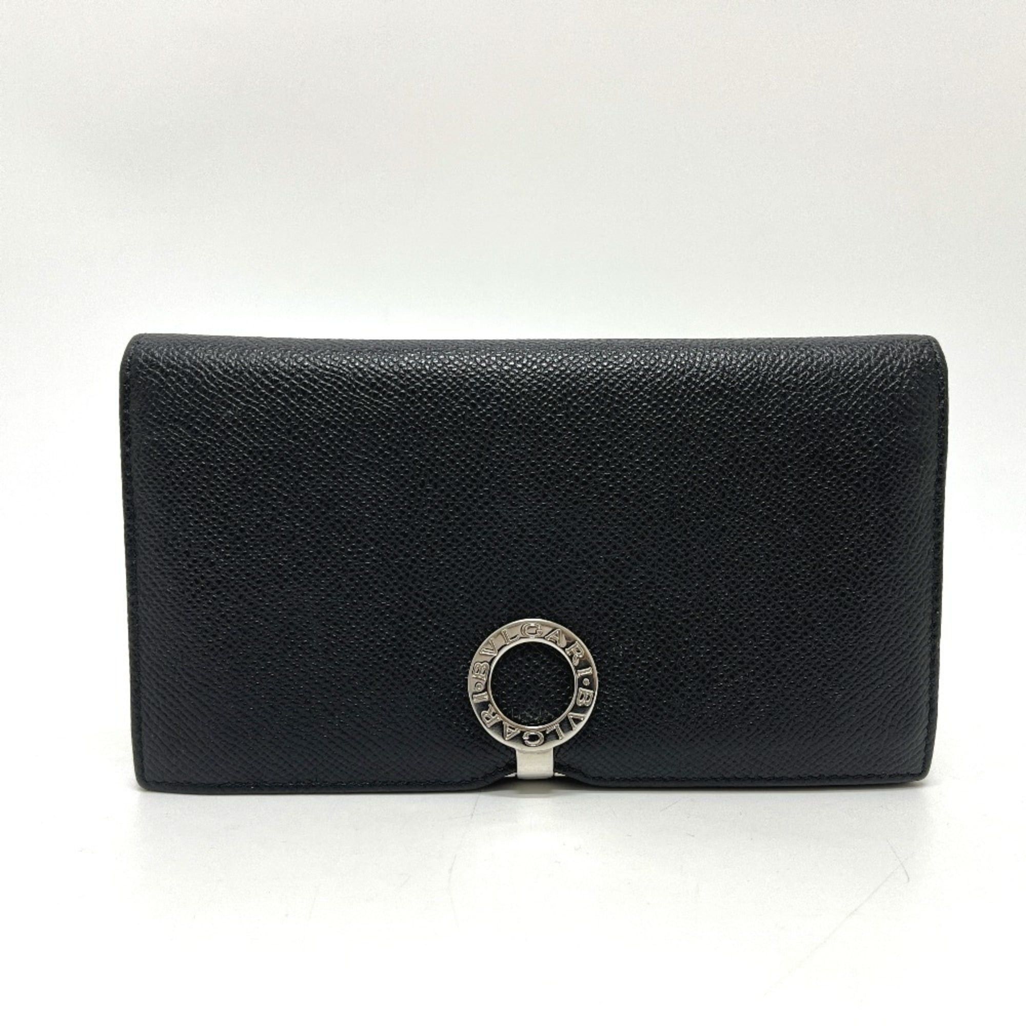 Bvlgari BVLGARI 33745 Logo Clip Bifold Wallet, Long Leather, Women's, Black Size ONE SIZE - 1 Thumbnail