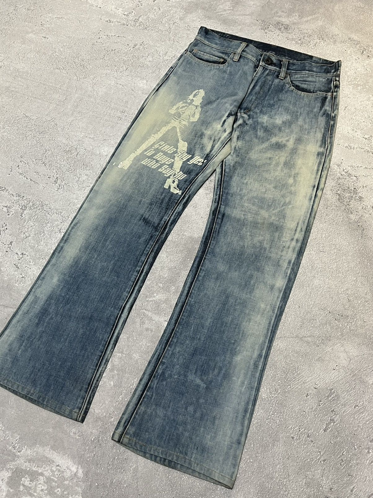Japanese Brand Edge Rupert Acid Wash Flare Size US 30 / EU 46 - 2 Thumbnail