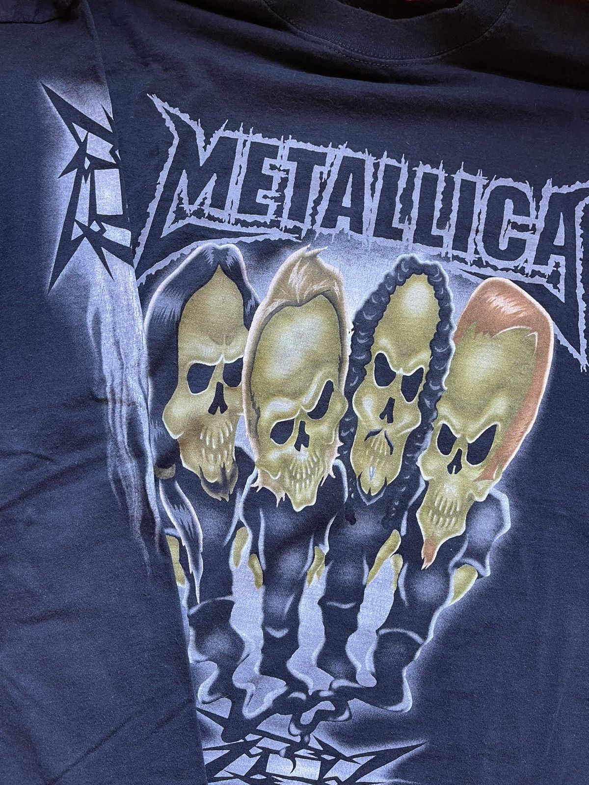 Band Tees × Metallica × Vintage 2003 Metallica Vintage Scull Long Sleeve black shirt Size US XL / EU 56 / 4 - 8 Thumbnail