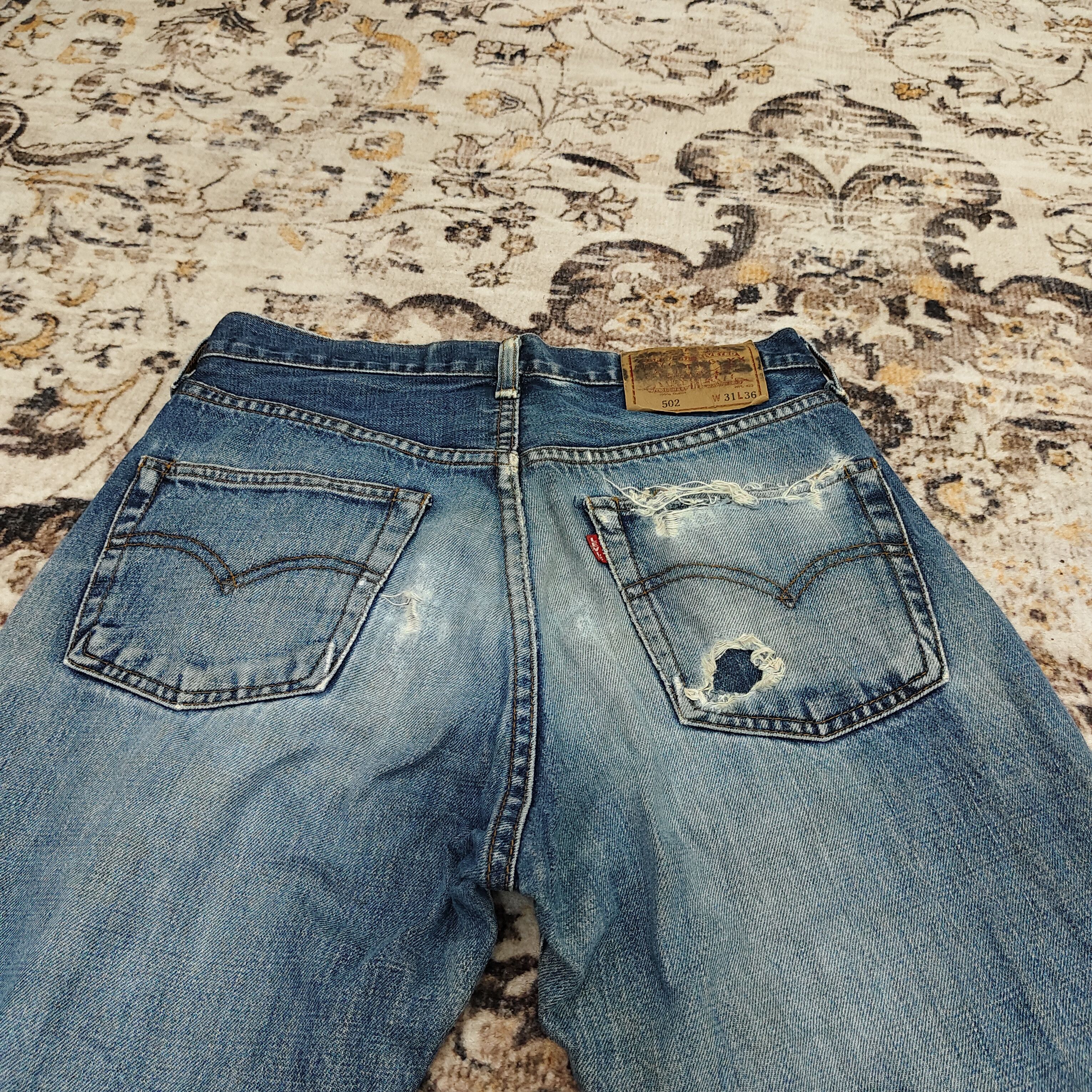 Levi's Vintage Levi's 502 Big E Selvedge Distressed Jean Size US 30 / EU 46 - 9 Thumbnail