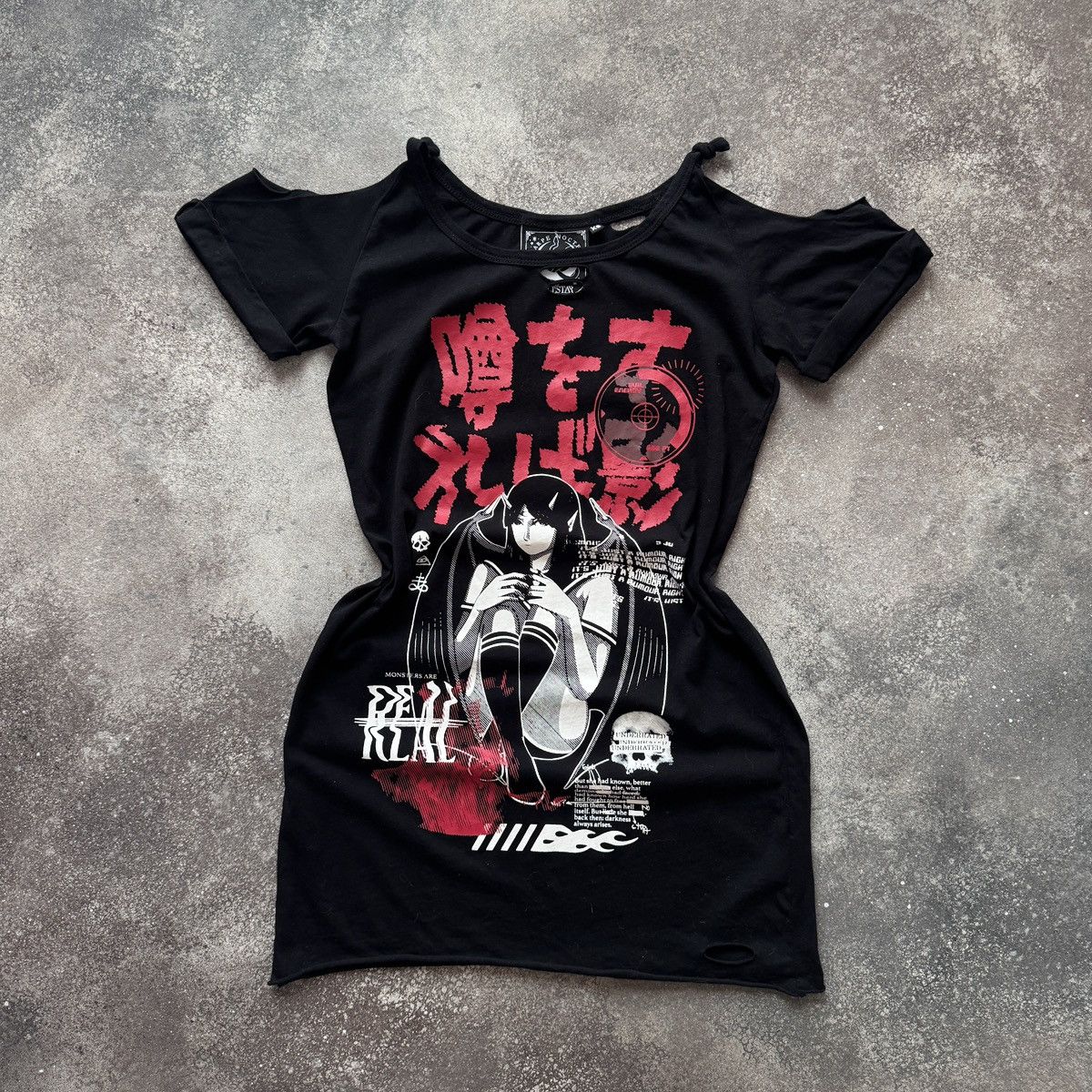 Killstar Killstar Y2K Gothic Punk Distressed Long T-Shirt / Dress Size S / US 4 / IT 40 - 1 Thumbnail