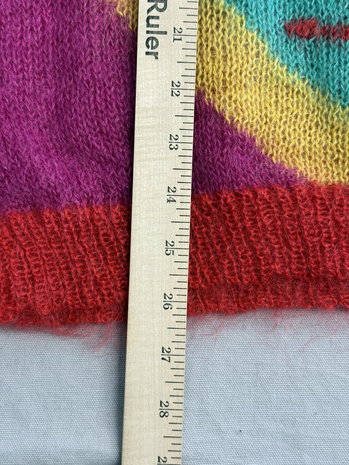 Designer Vintage 80s Sweater Picasso Big Face Cubism Mohair - Medium Size US M / EU 48-50 / 2 - 4 Thumbnail