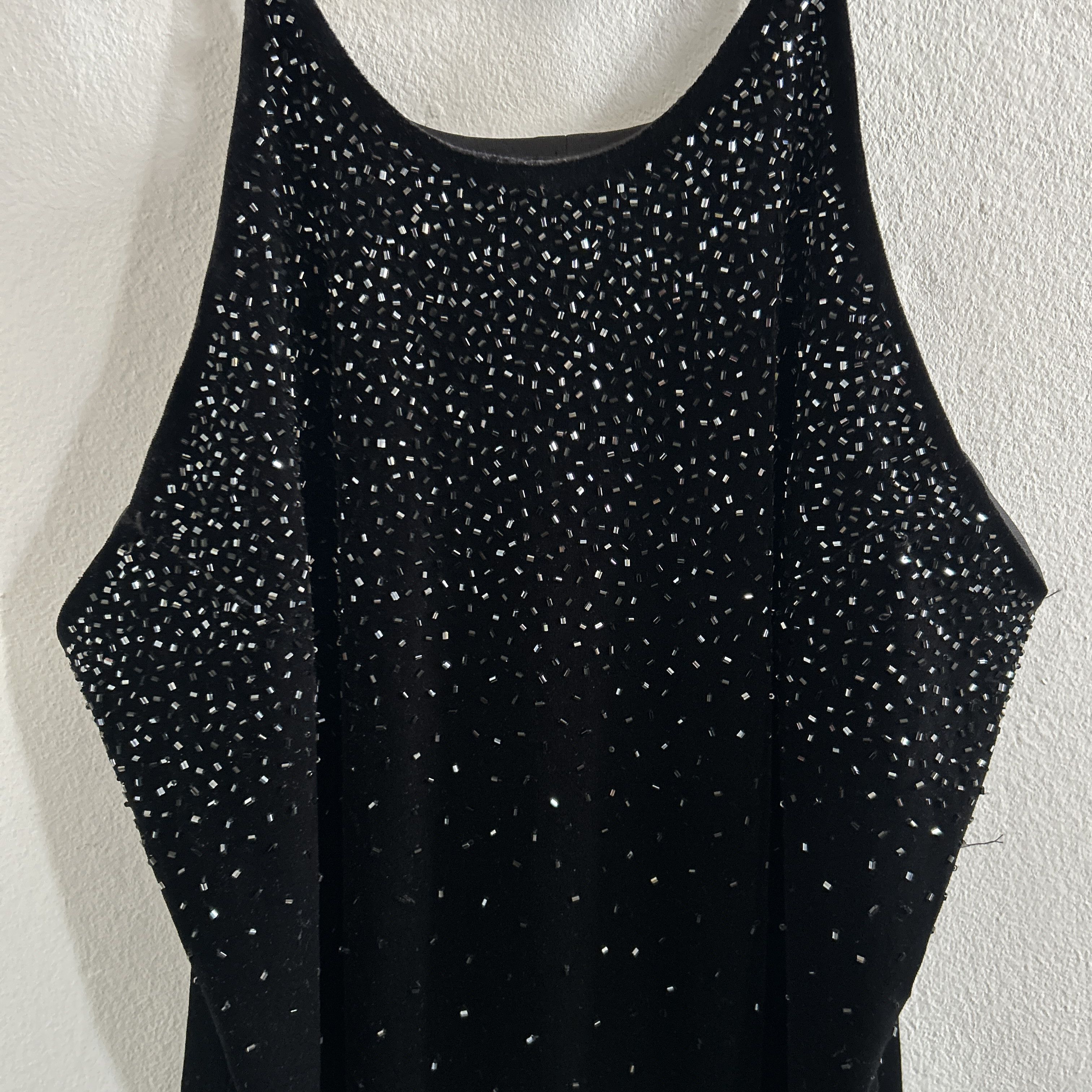 Vintage Vintage 90s Black Velvet Halter Dress Size L / US 10 / IT 46 - 12 Thumbnail
