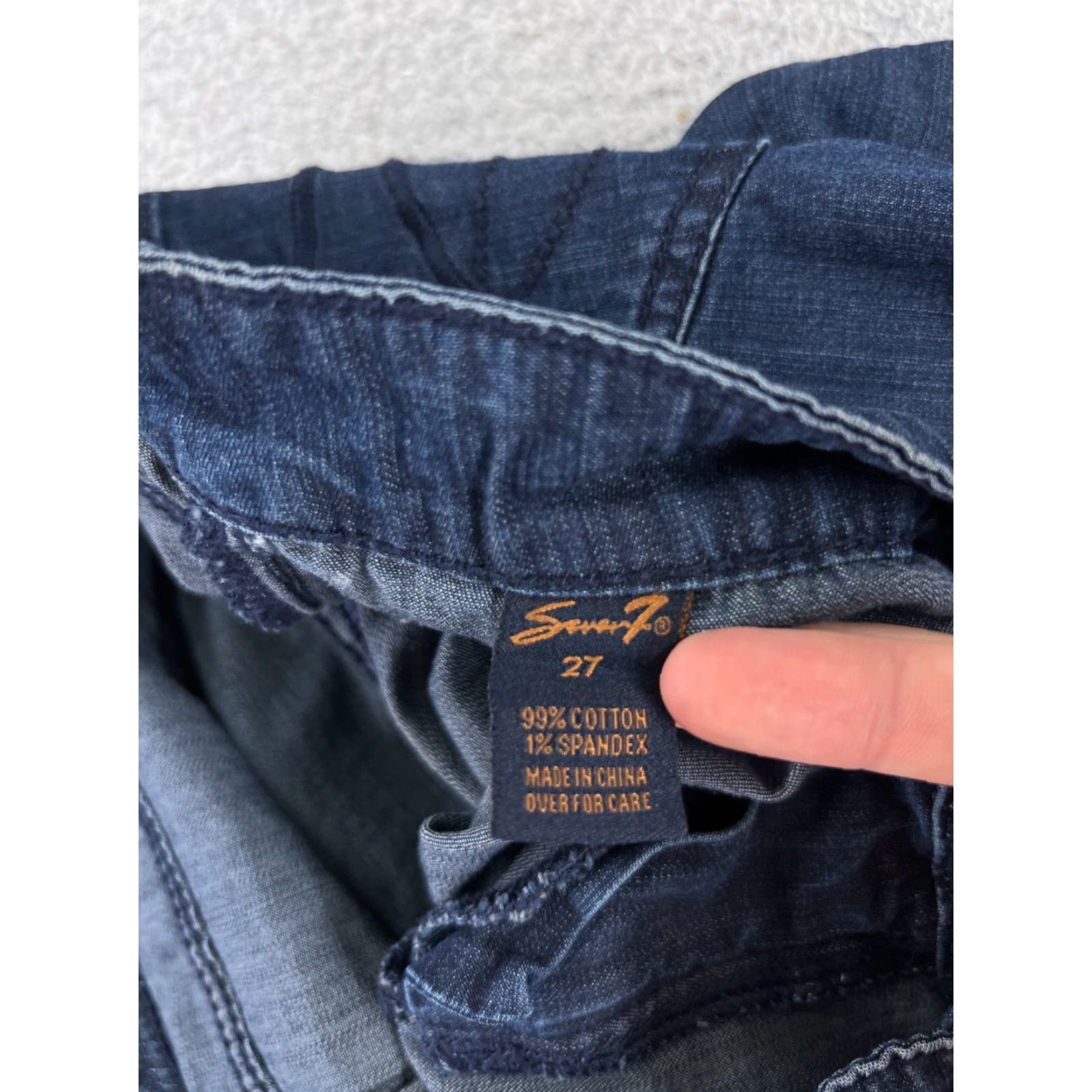 Vintage Vintage Seven7 Women's Skinny Jeans Blue Denim Low Rise 27x28 Dark Wash Fashion Size 27" / US 4 / IT 40 - 7 Thumbnail