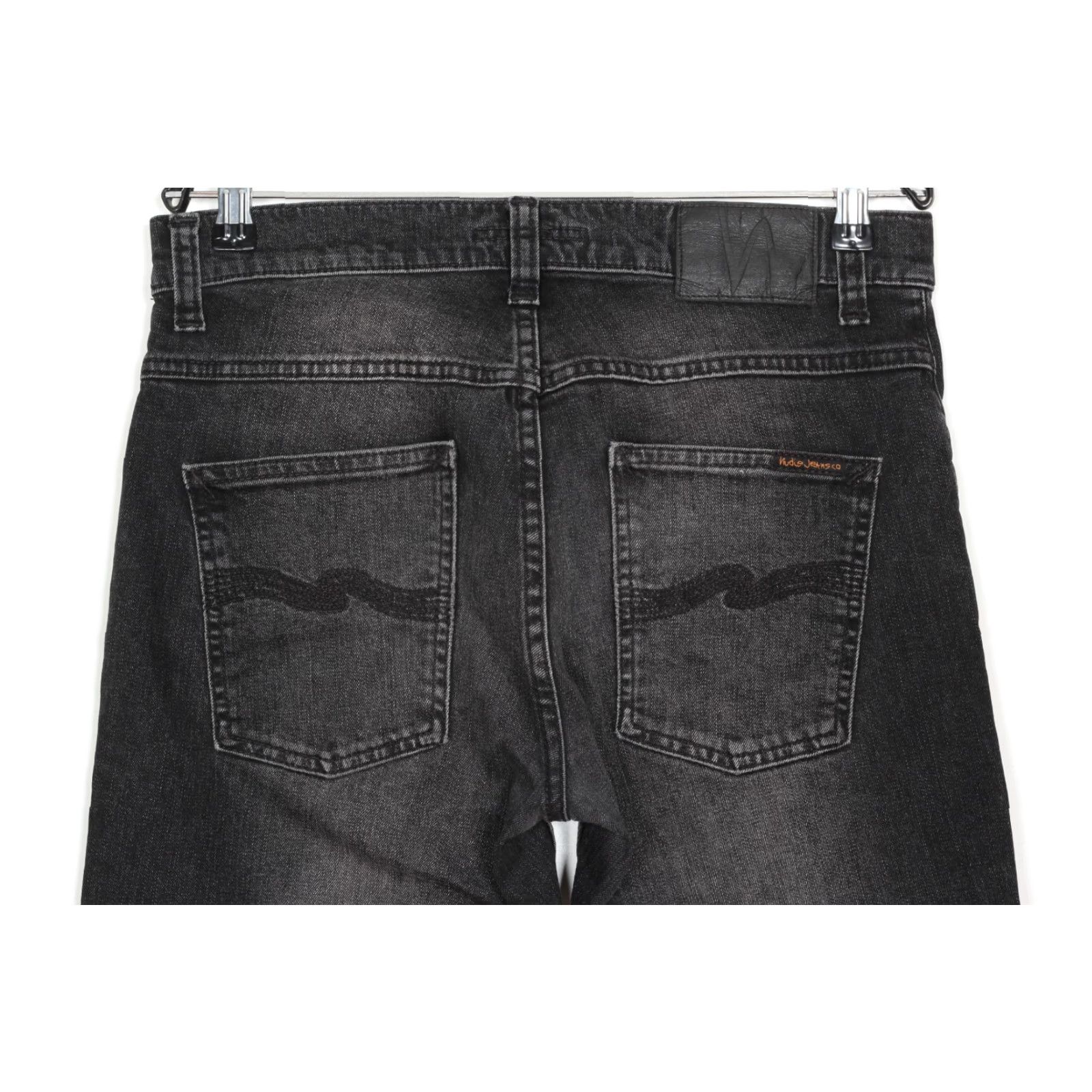 NUDIE JEANS GRIM TIM CONCRETE BLACK Slim Straight Jeans Men size 