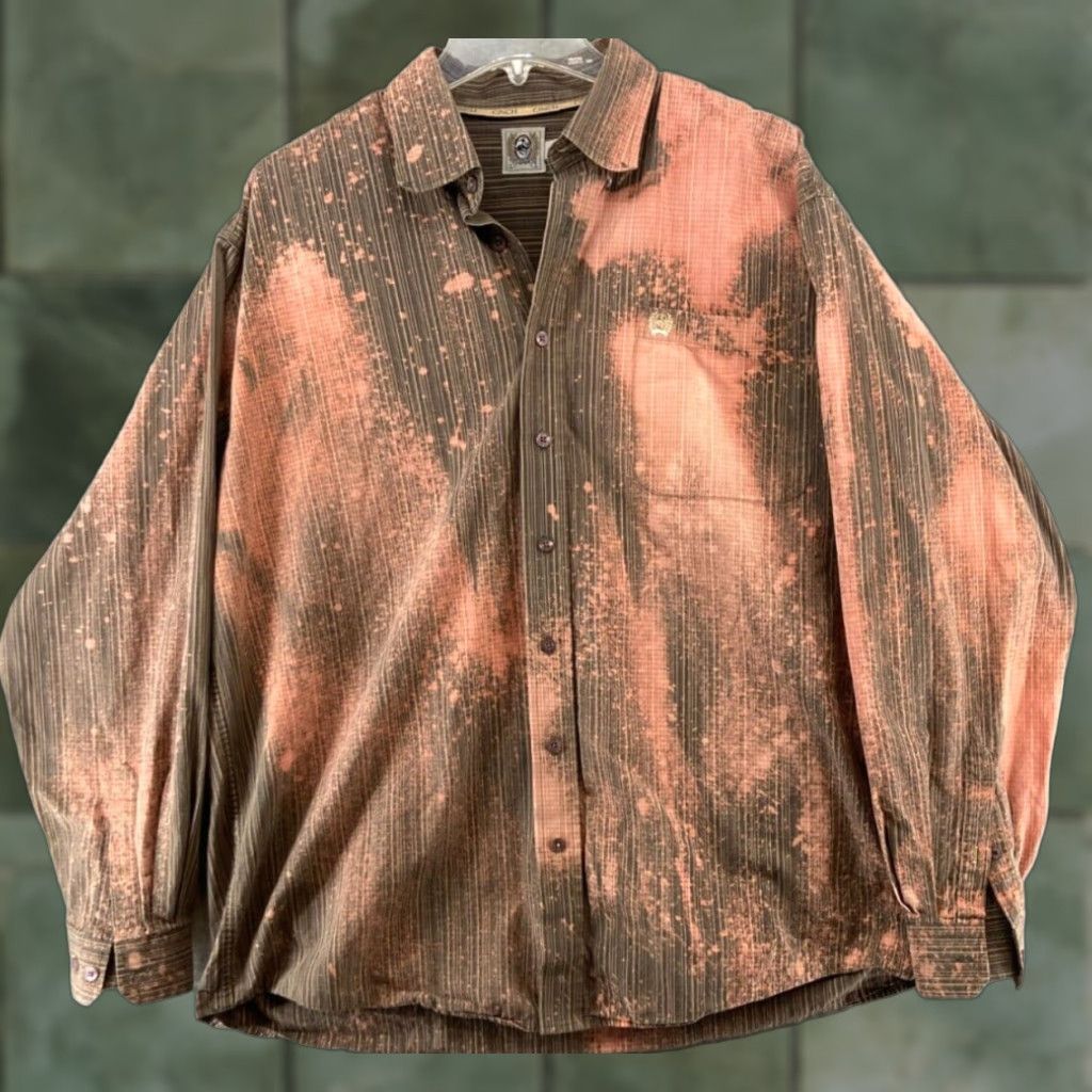 Vintage Cinch Mens Western Shirts Large Brown Striped Cowboy Size US L / EU 52-54 / 3 - 1 Thumbnail
