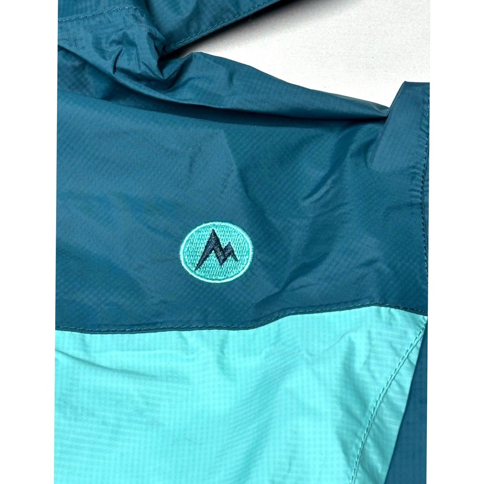 Marmot Marmot Jacket Windbreaker Women L Water Resistant Zip Removable Hood Colorblock Teal Green Spring Fall Hiking Outdoor Travel Casual Size L / US 10 / IT 46 - 7 Thumbnail