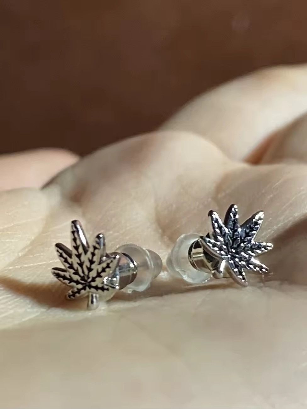West Coast Choppers Maple Leaf Stud Earring (pair) Size ONE SIZE - 5 Thumbnail