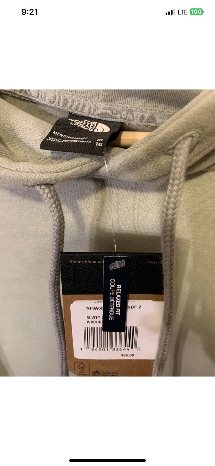 The North Face mens sz XL gray hoodie jacket pullover