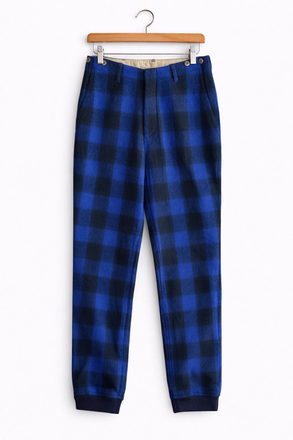 BEAUTY&YOUTH Vintage Japanese Blue Check Wool Jogger Pants Size US 30 / EU 46 - 1 Thumbnail