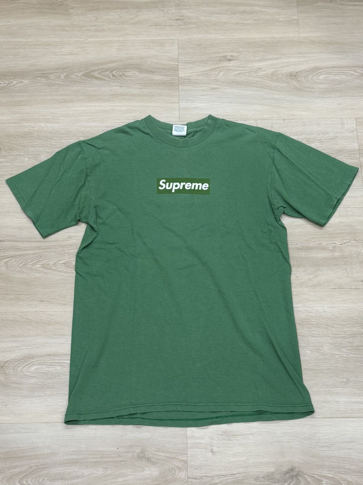 Supreme 2007 Lime Green Tonal Supreme Box Logo Shirt | Grailed