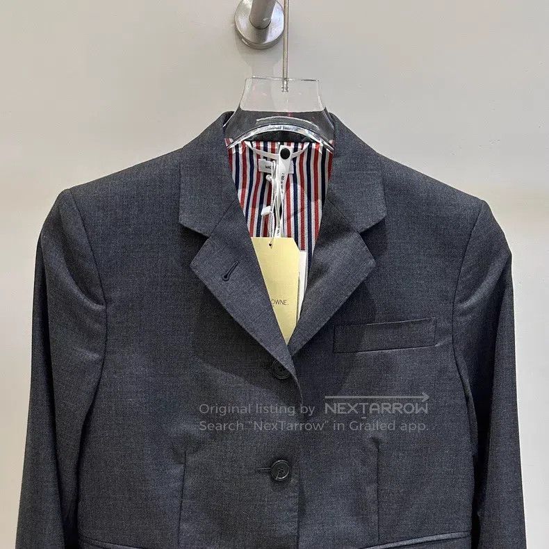 Thom Browne Thom Browne Classic Suit Jacket in Dark Grey Size M / US 6-8 / IT 42-44 - 2 Thumbnail