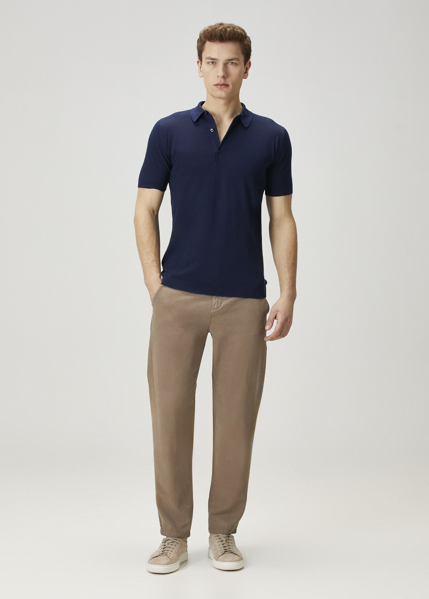 John Smedley JOHN SMEDLEY Roth navy blue knit cotton polo shirt XXL q Size US XXL / EU 58 / 5 - 2 Thumbnail