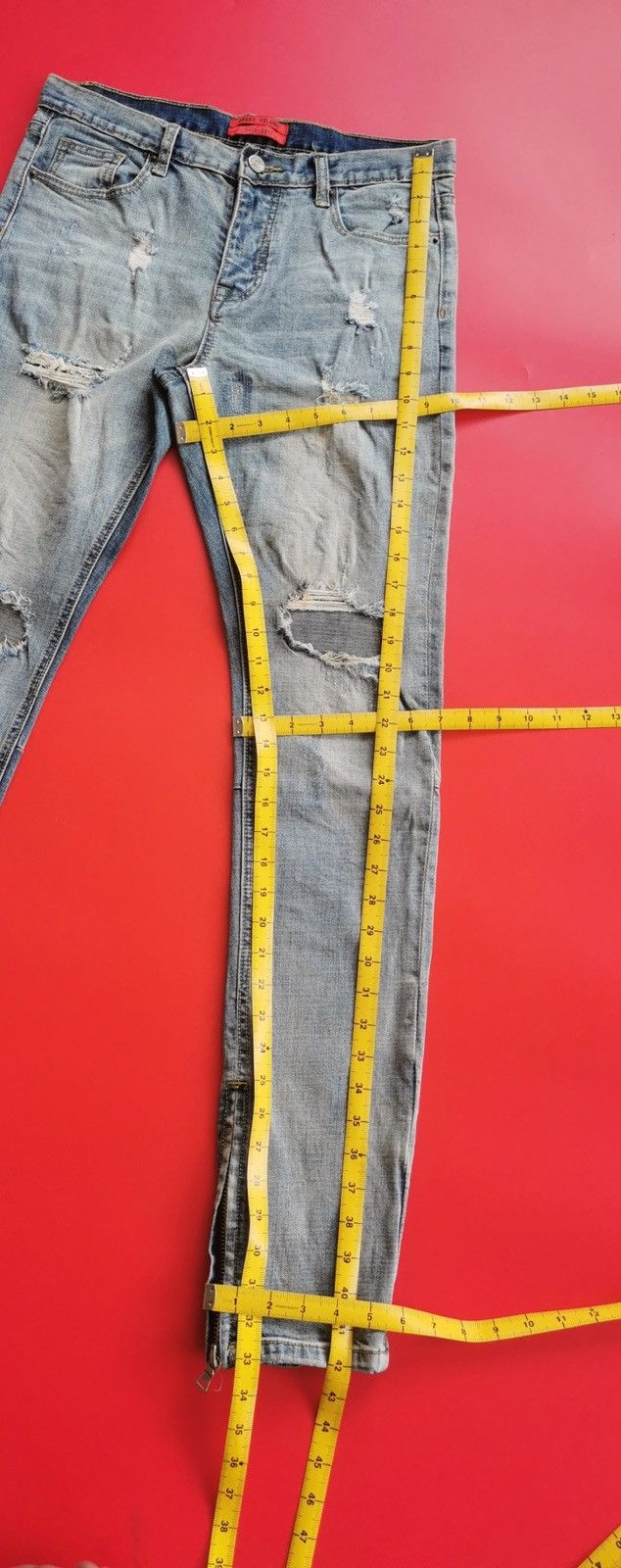Seditionaries Dress Volume Korea Distressed Punk Zipper Mud Jeans Size US 31 - 12 Thumbnail