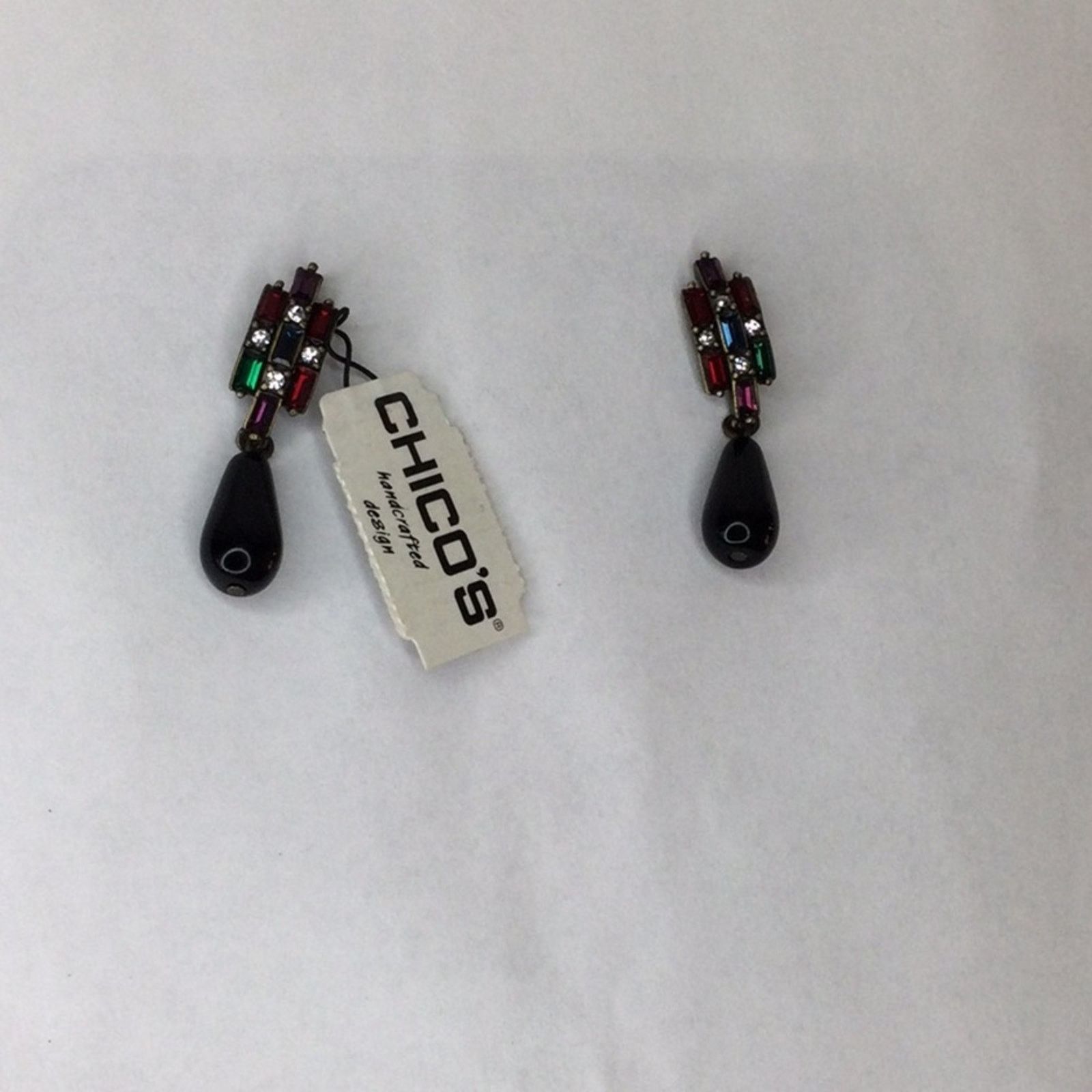Chicos Chico's Retro1990's Rhinestone Dangle/Drop Post Earrings NWT Size ONE SIZE - 12 Thumbnail