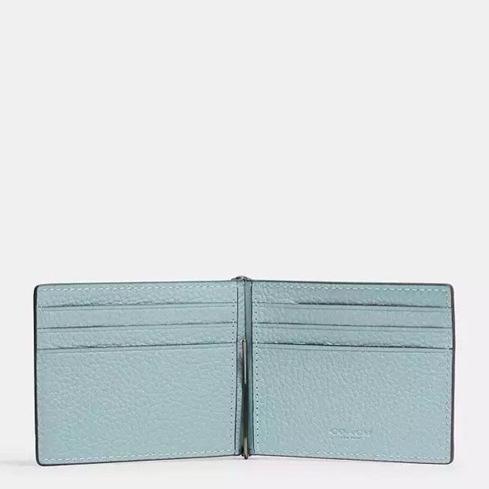 NWT Coach Slim Money Clip Billfold Wallet CH090 Light Blue