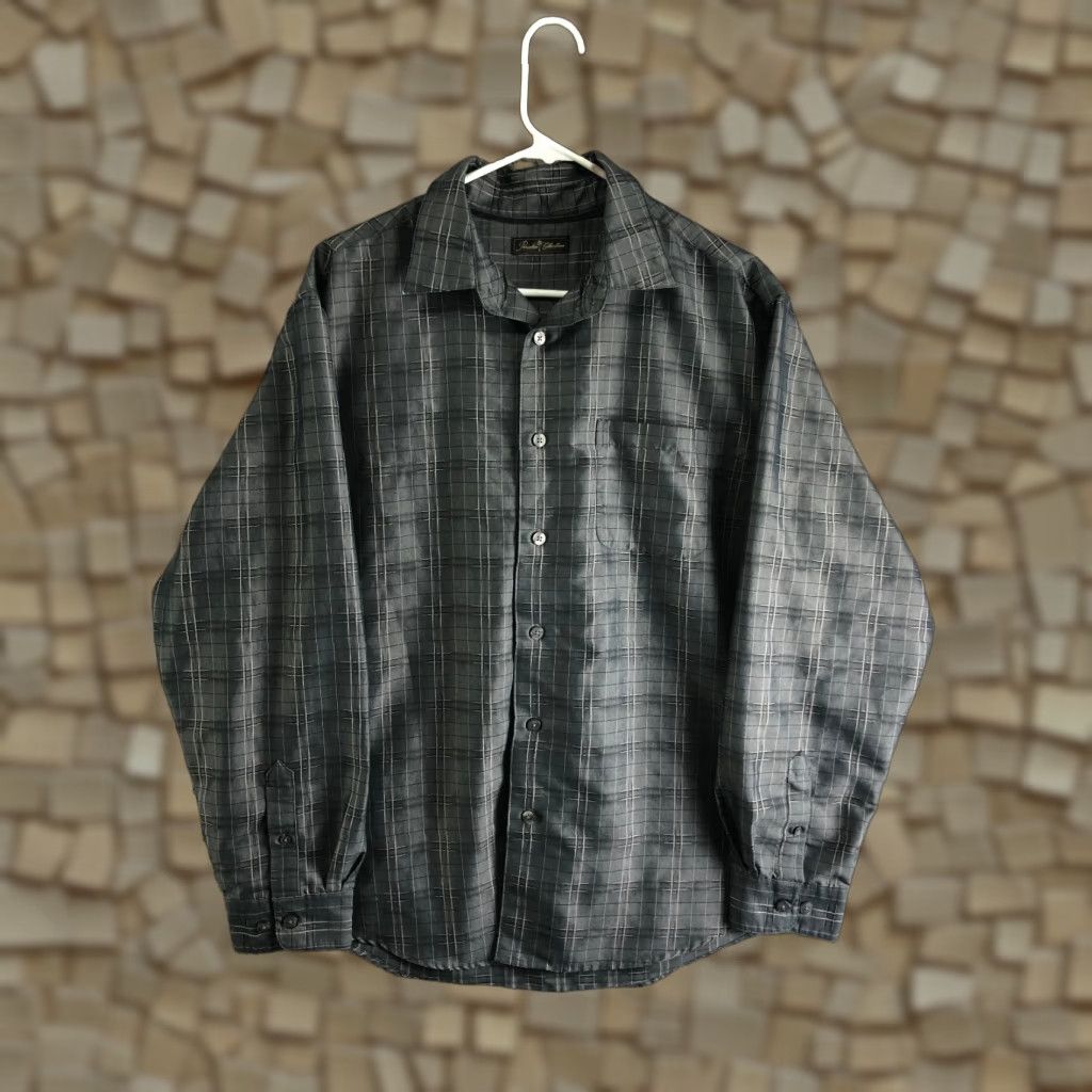 Vintage Paradise Collection Mens Large Shirt Long Sleeve Spread Collar Button-Up Black Size US L / EU 52-54 / 3 - 1 Thumbnail