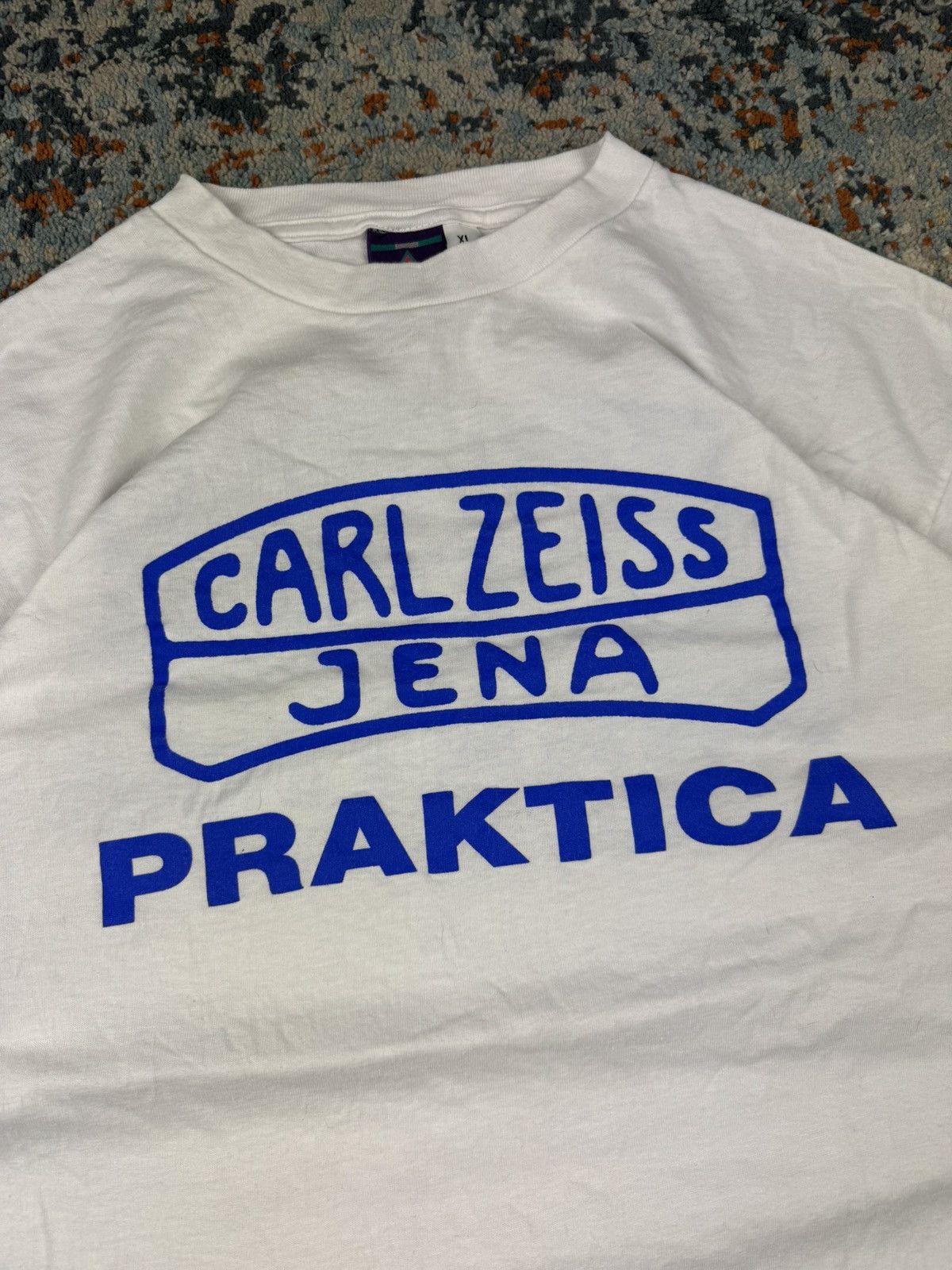 Vintage Vintage 80s Karl Zeiss Praktica photo camera promo tee Size US XL / EU 56 / 4 - 5 Thumbnail