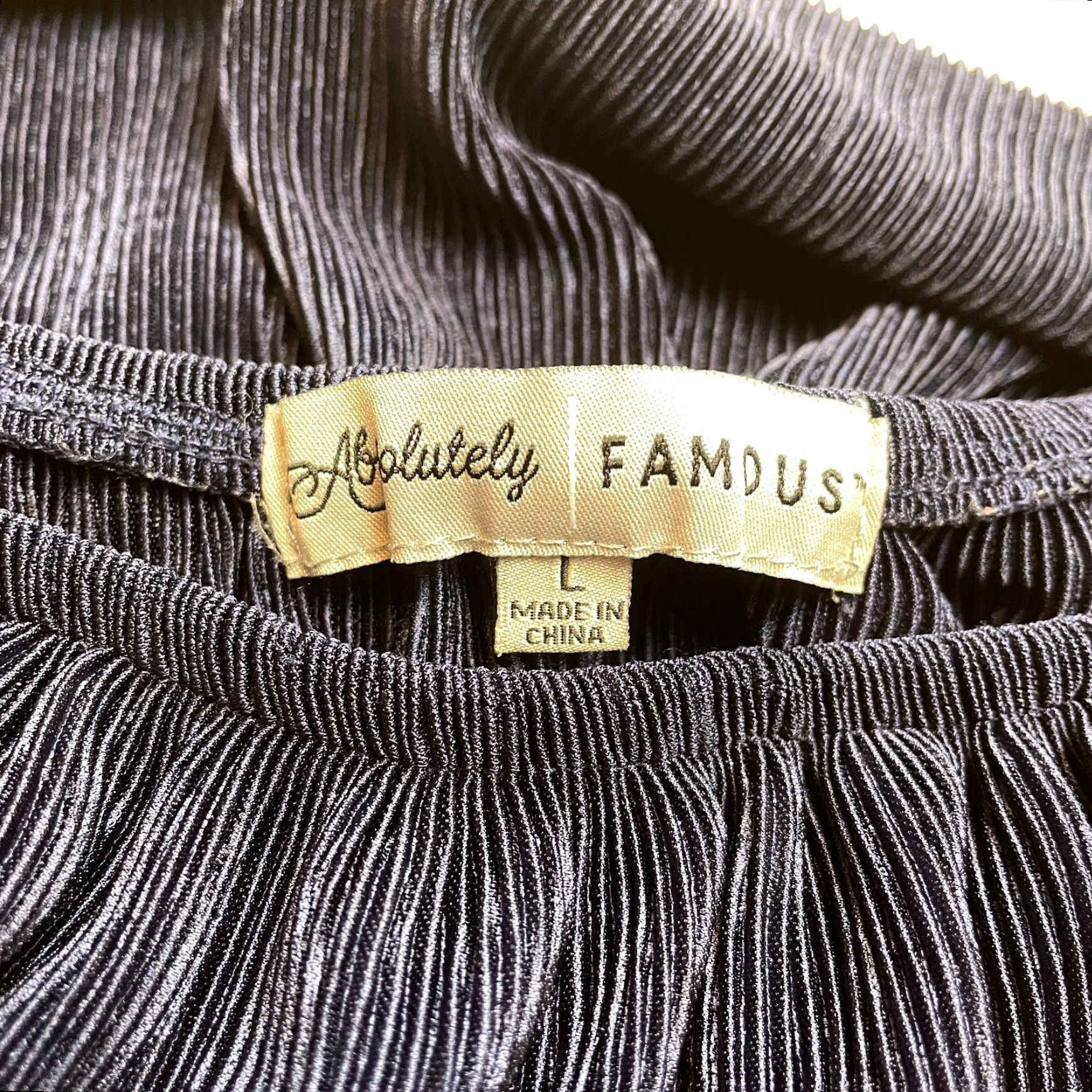 Vintage Absolutely Famous Blouse Womens L Blue Solid Ribbed Stretch Layered Sleeveless Round Neck Casual Shirt Size L / US 10 / IT 46 - 6 Thumbnail